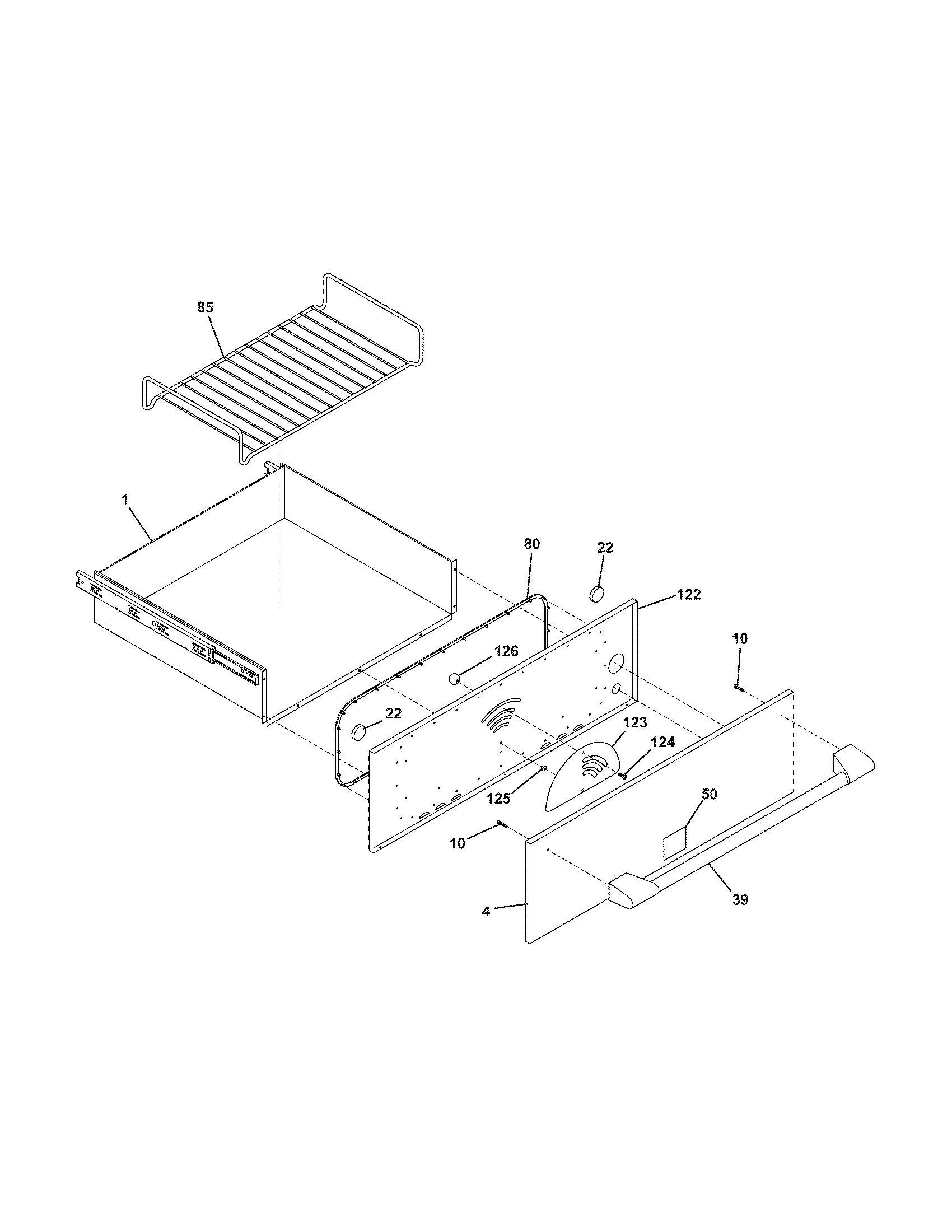 Kenmore Pro 79048003602 drawer diagram