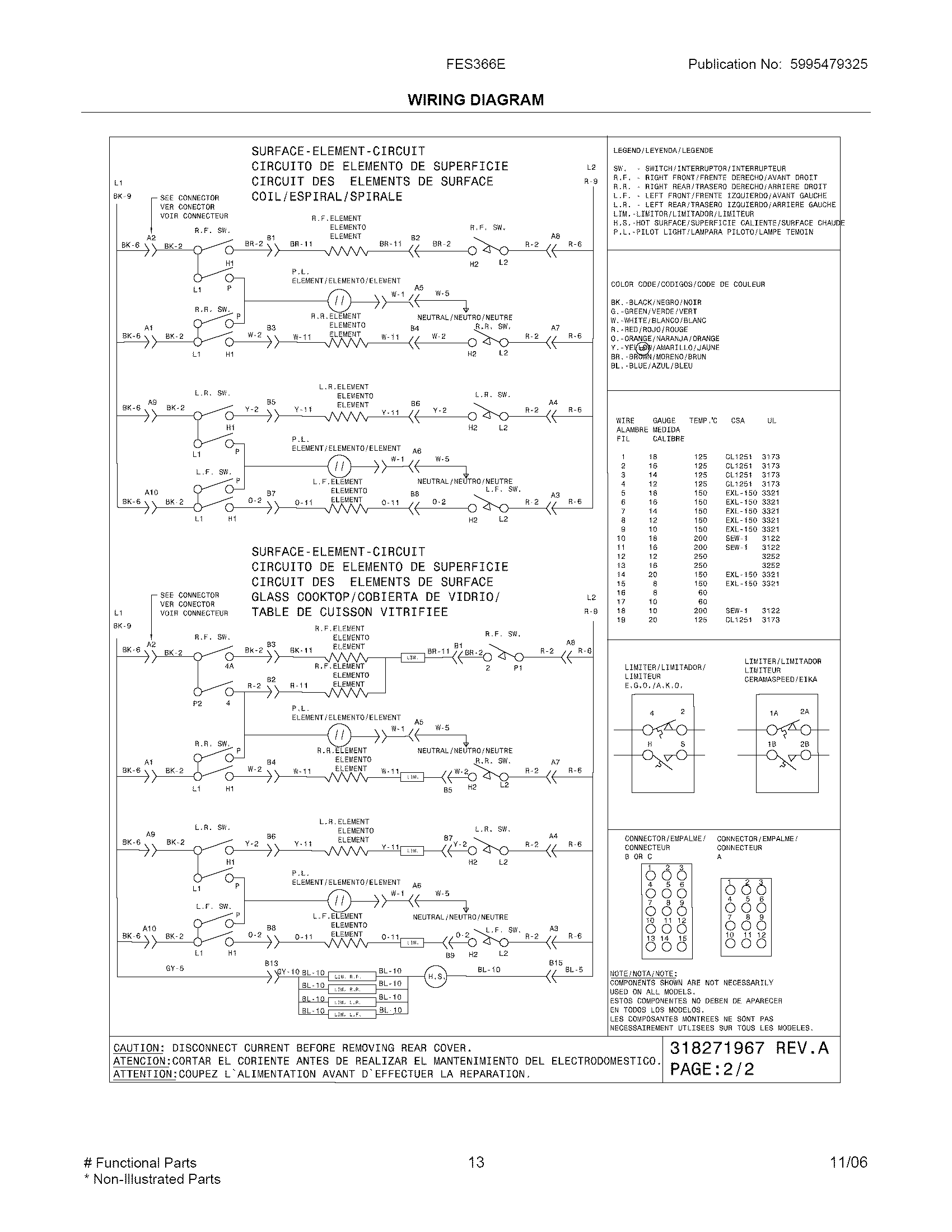 Frigidaire FES366ESC wiring diagram diagram