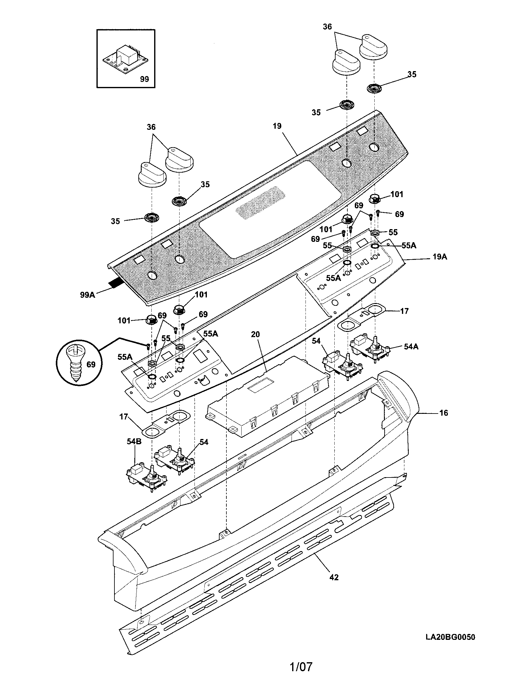 Frigidaire CPLES399EC6 backguard diagram
