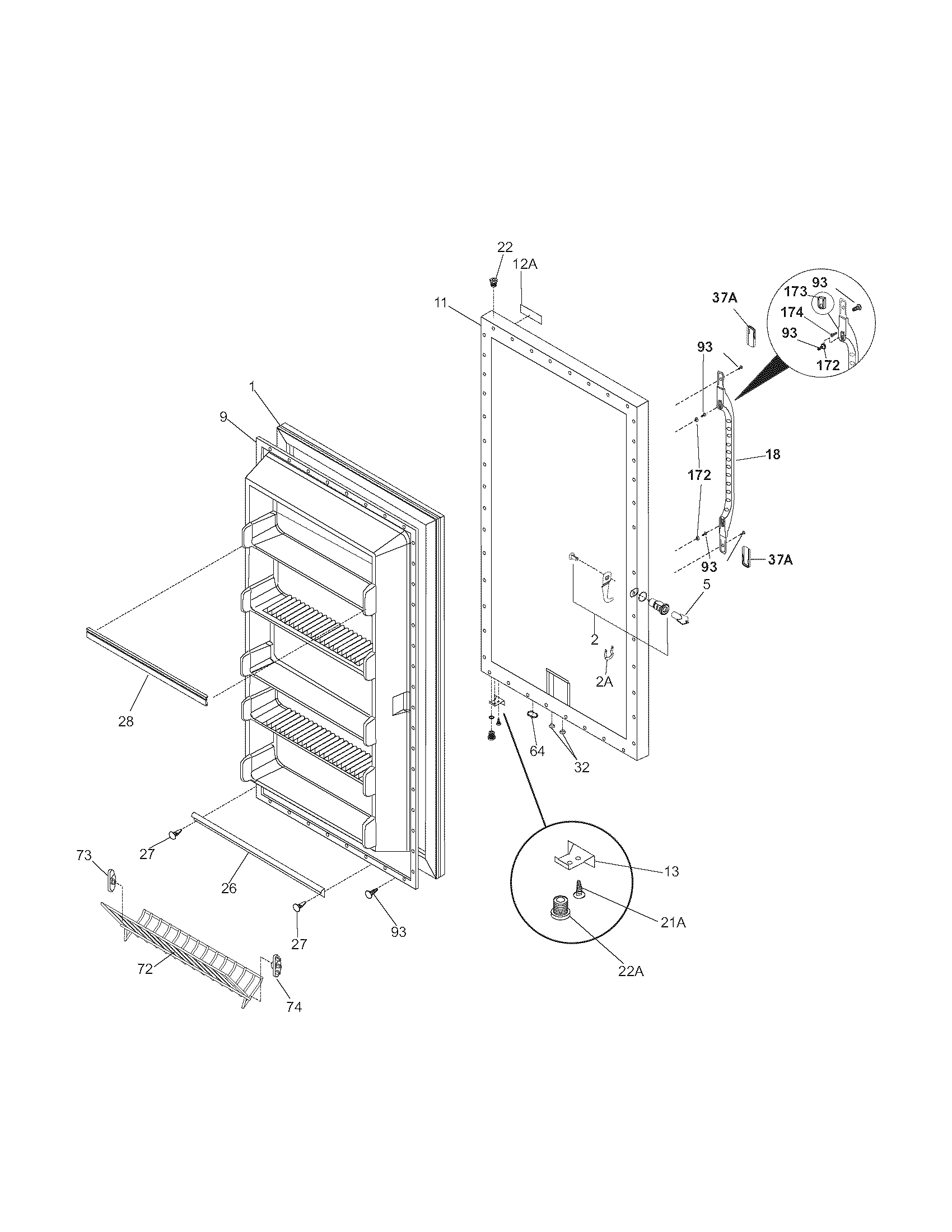 Kenmore 25326052102 door diagram