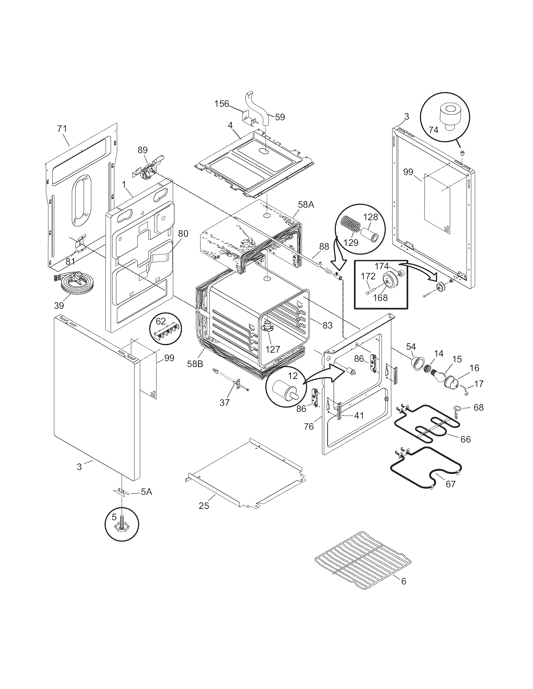 Frigidaire CFEF272DC5 body diagram