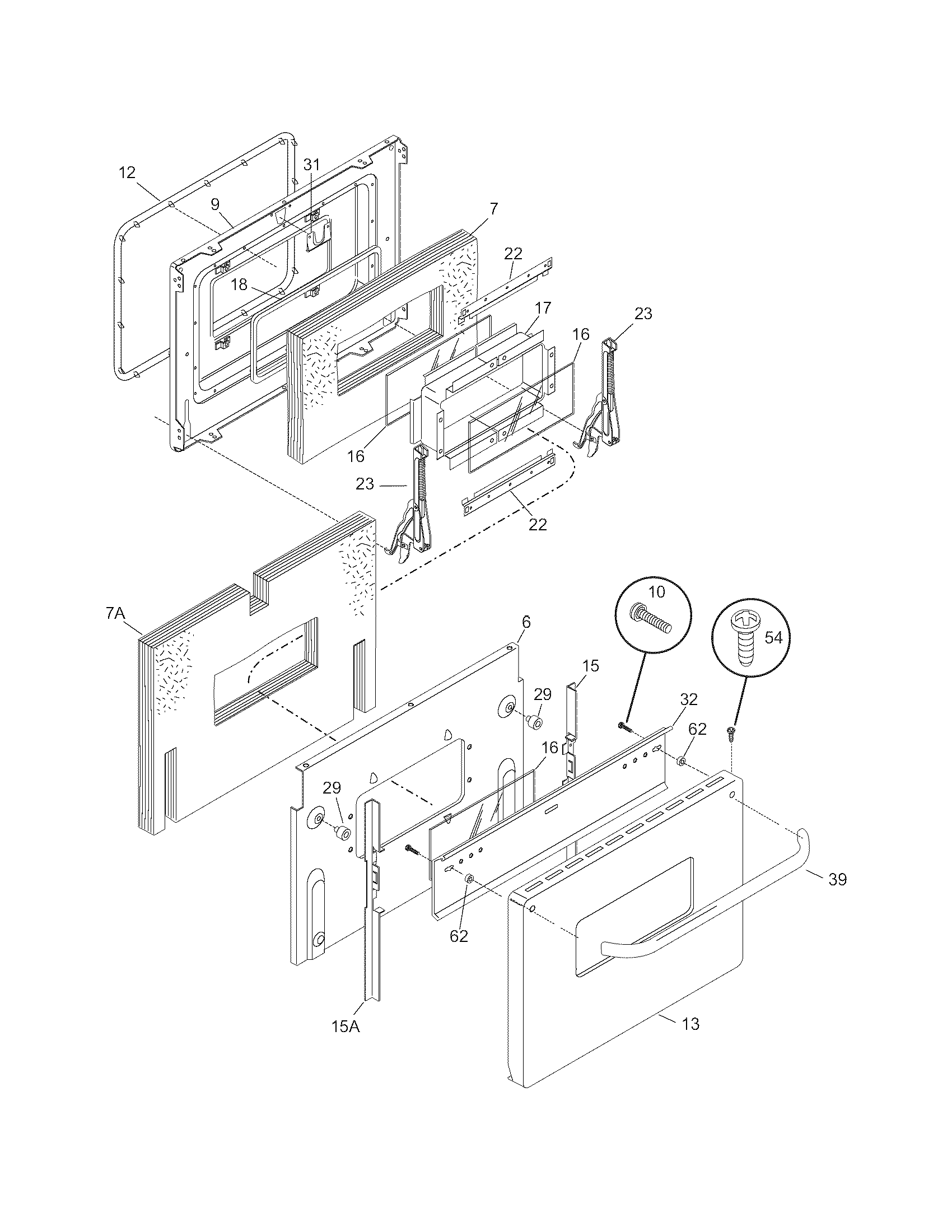 Frigidaire CFEF272DC5 door diagram