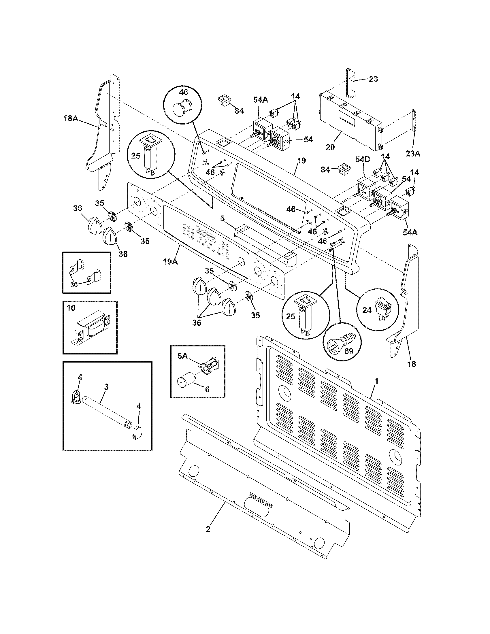Frigidaire PGLEF385EC4 backguard diagram