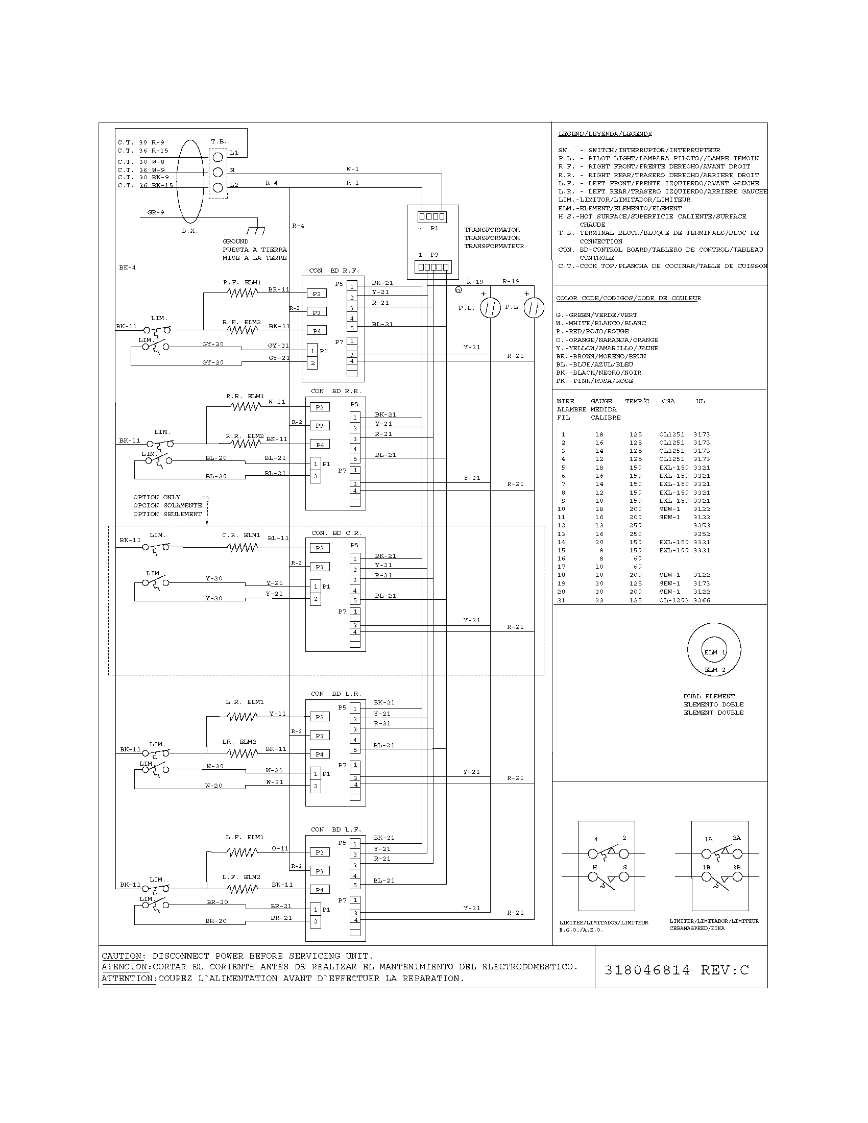 Frigidaire PLEC36S9ECC wiring diagram diagram