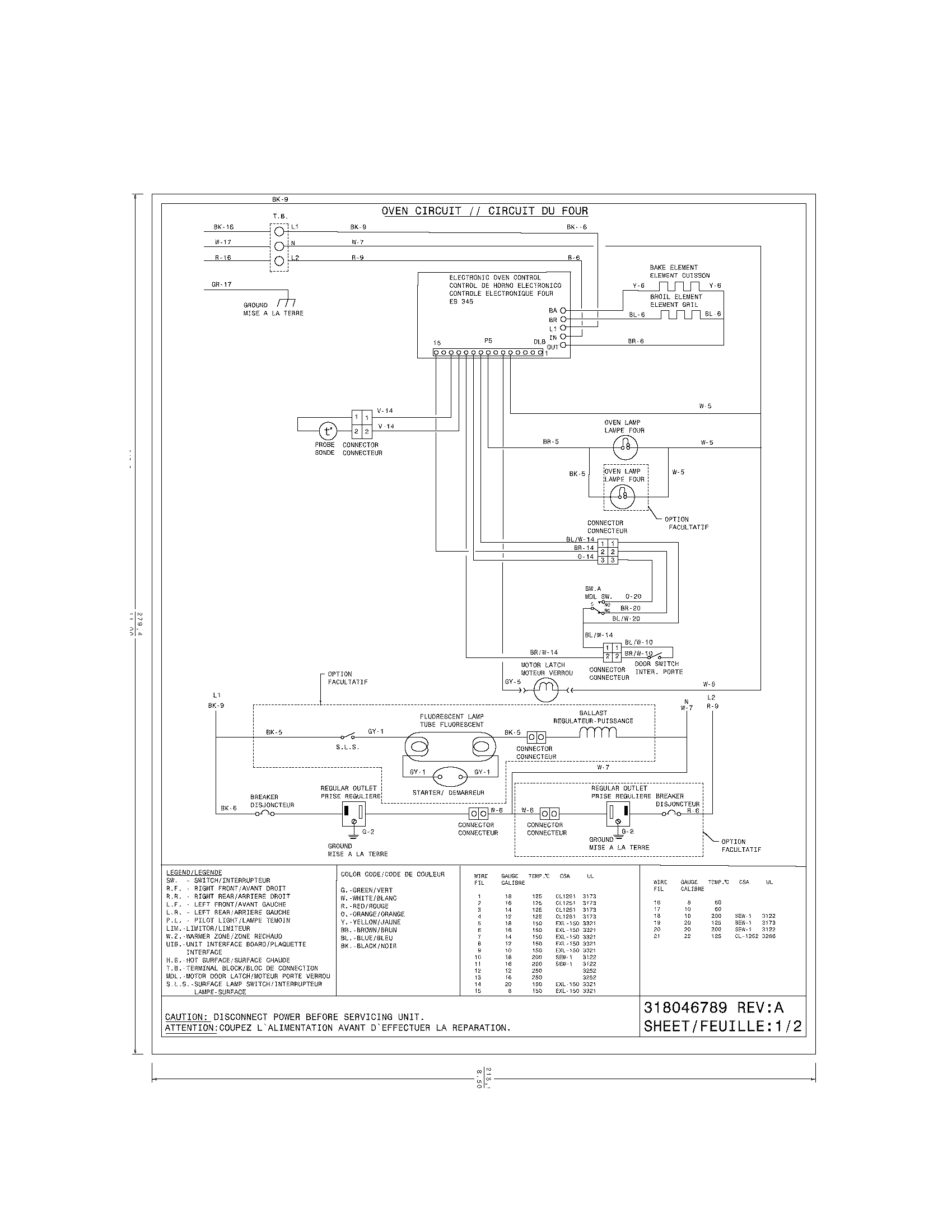 Frigidaire PFEF374ES3 wiring diagram diagram
