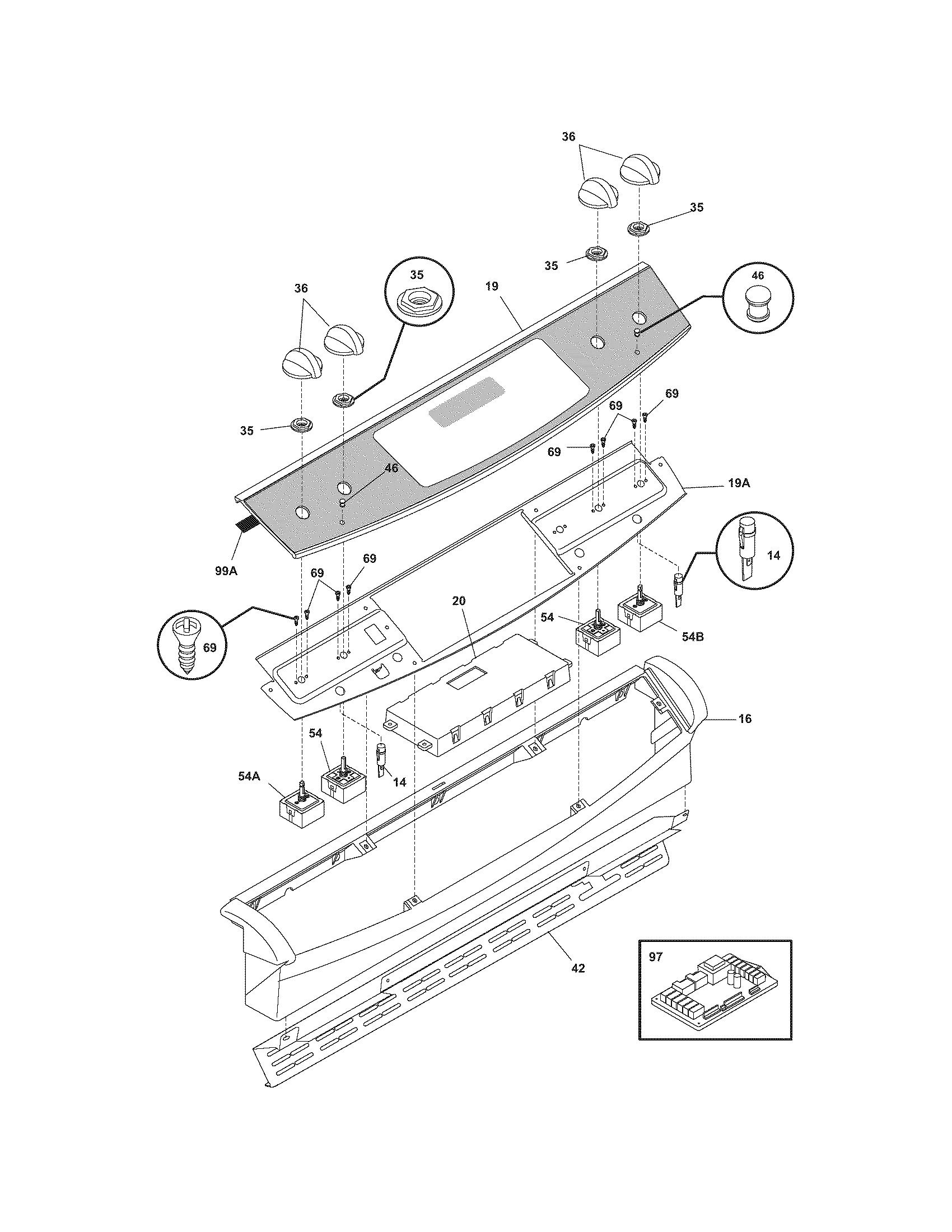 Frigidaire BFES368EC5 backguard diagram