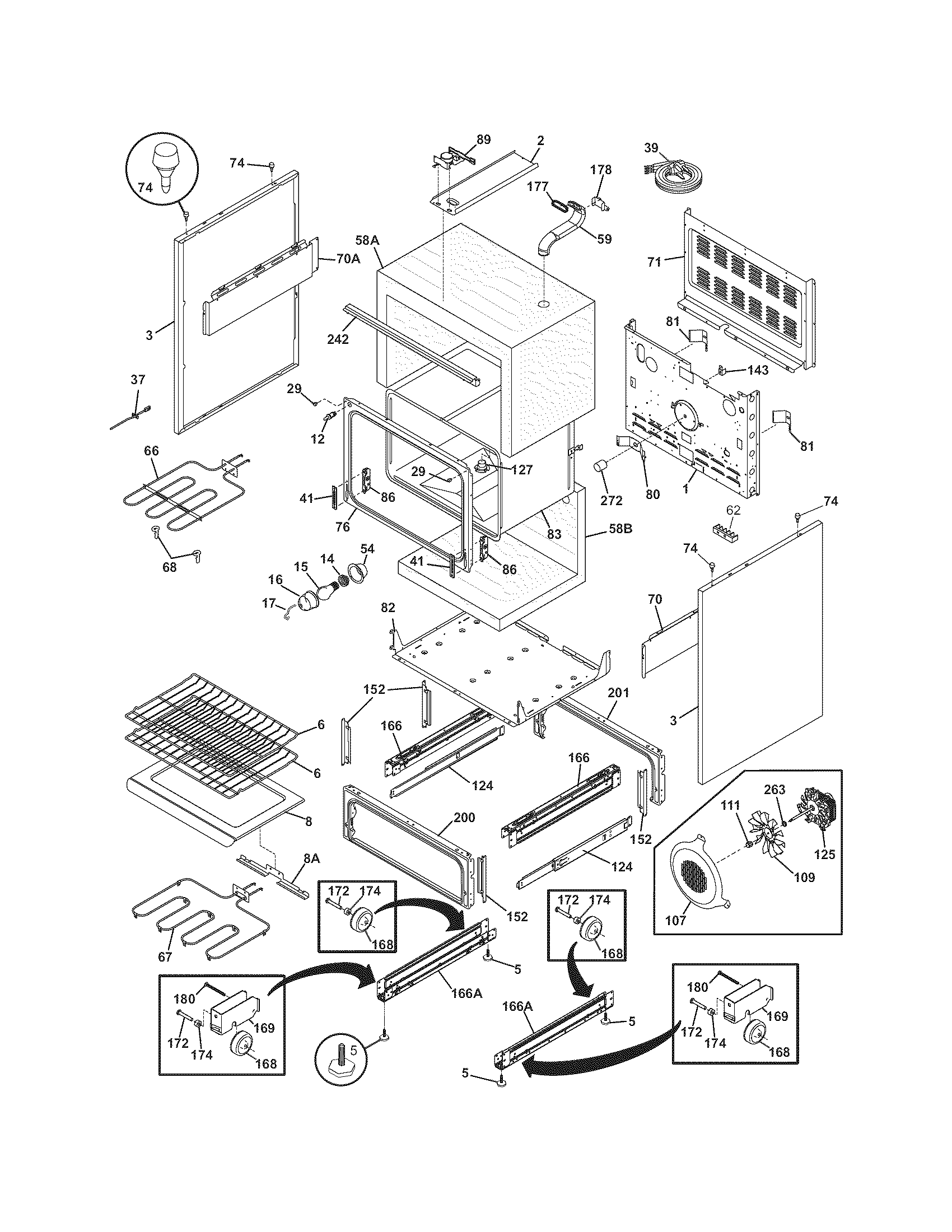 Crosley BES375ES5 body diagram