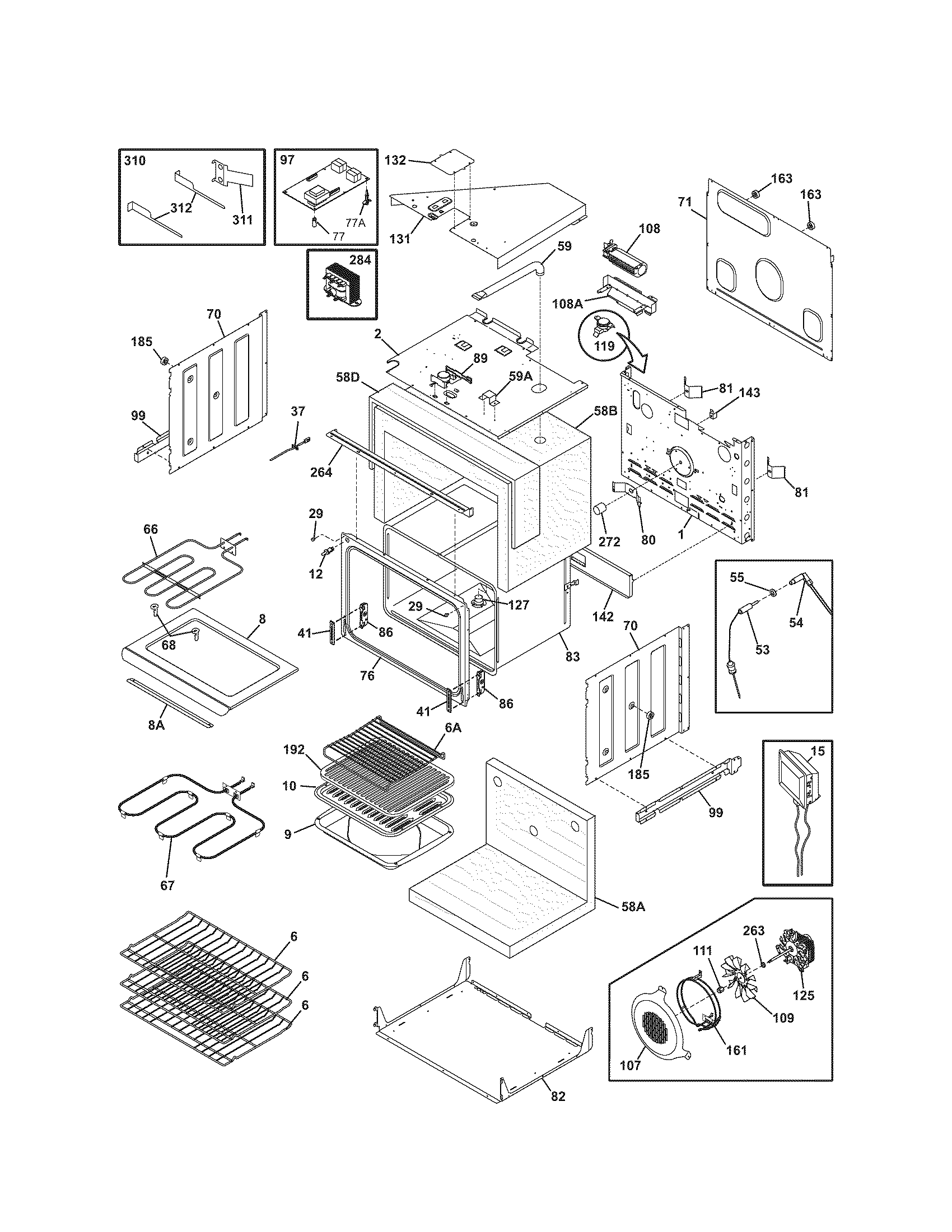 Kenmore Elite 79047902601 upper oven diagram