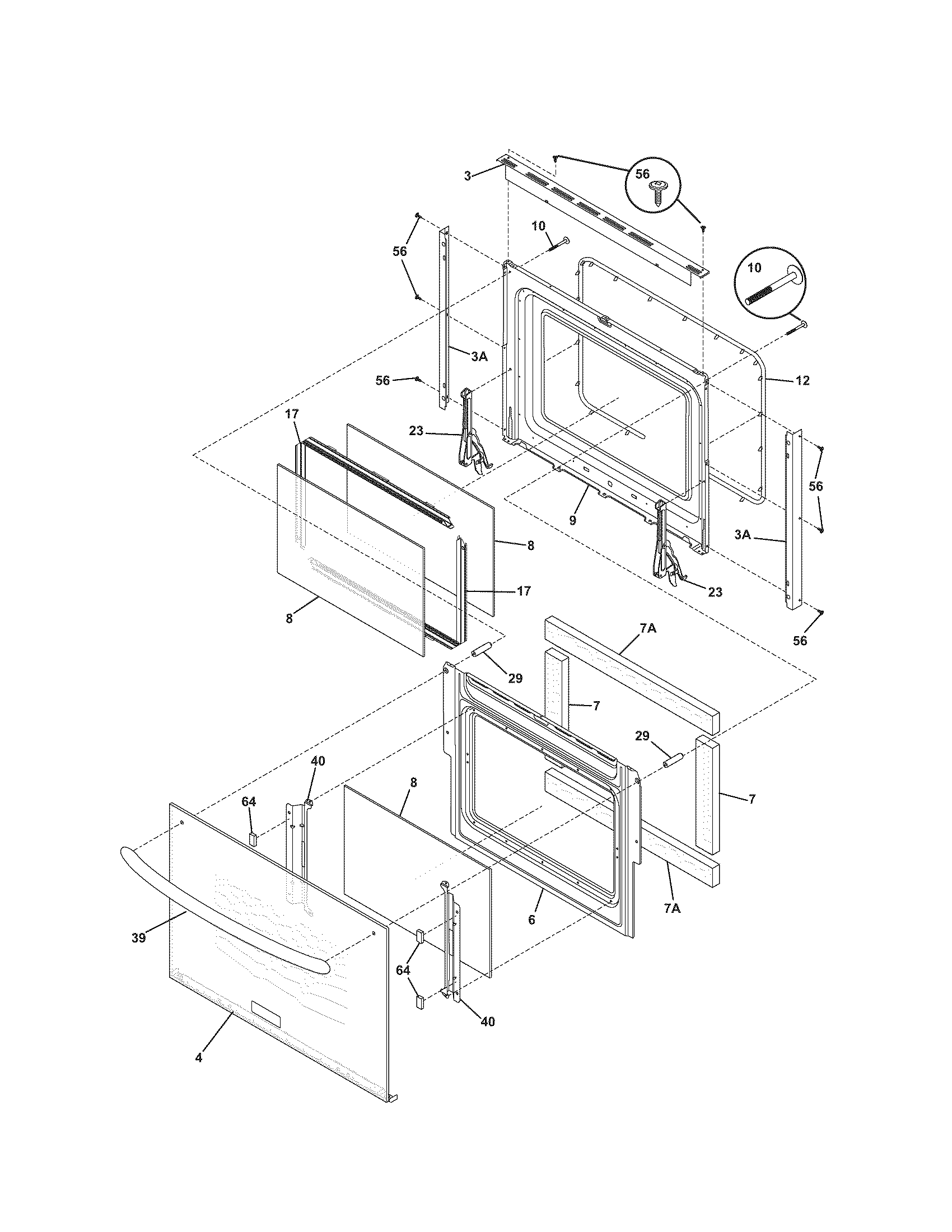Kenmore Elite 79047892601 door diagram