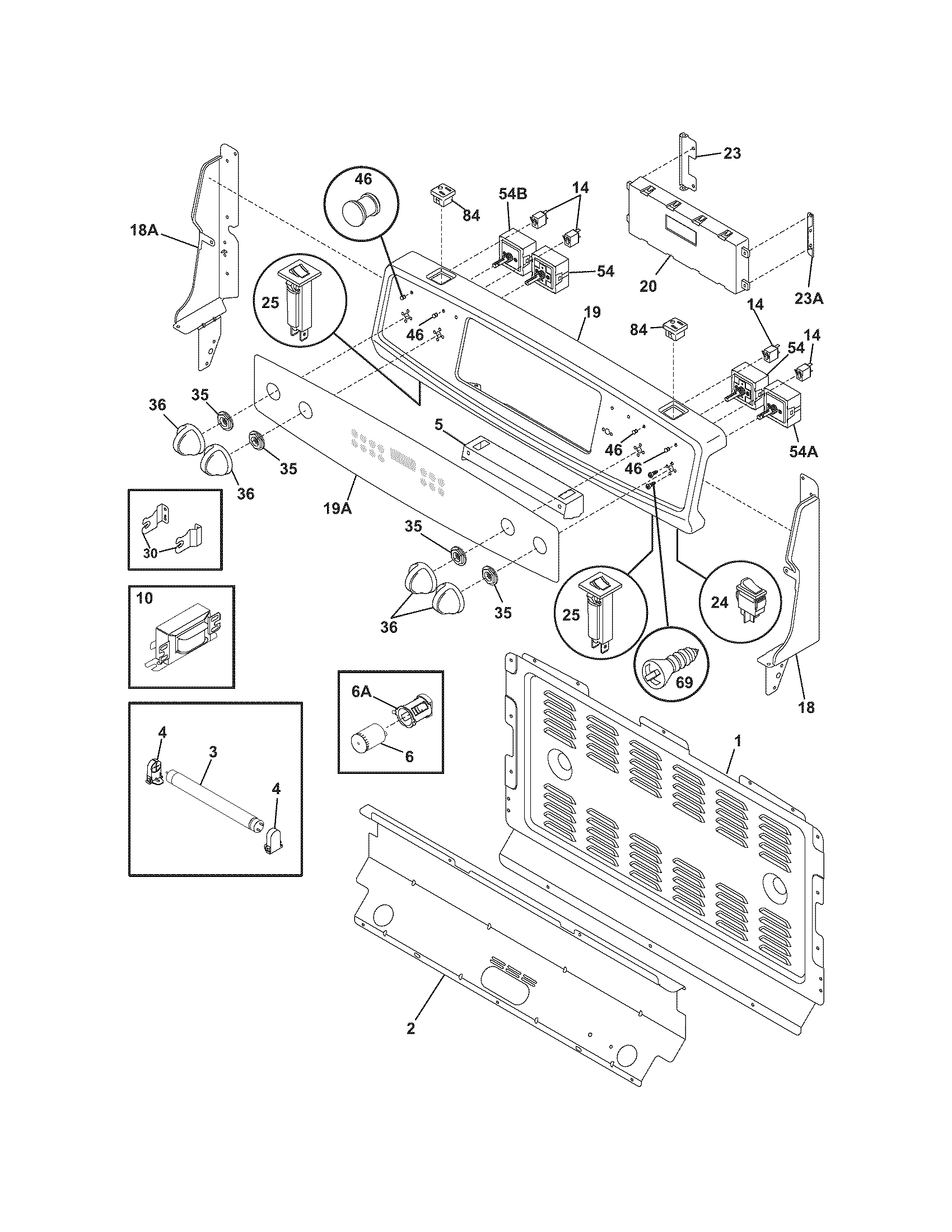 Crosley BES374ES4 backguard diagram