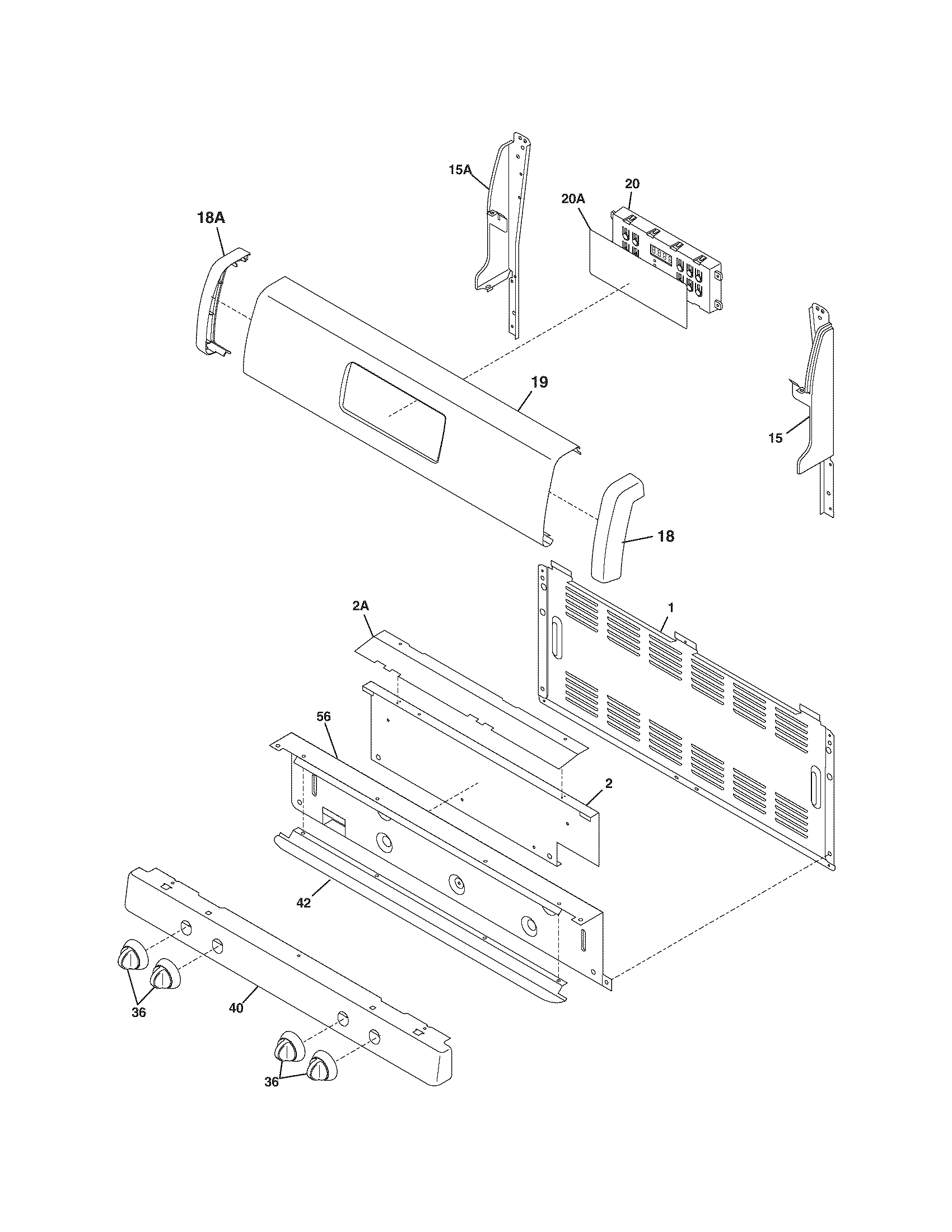 White-Westinghouse WGF350ESE backguard diagram