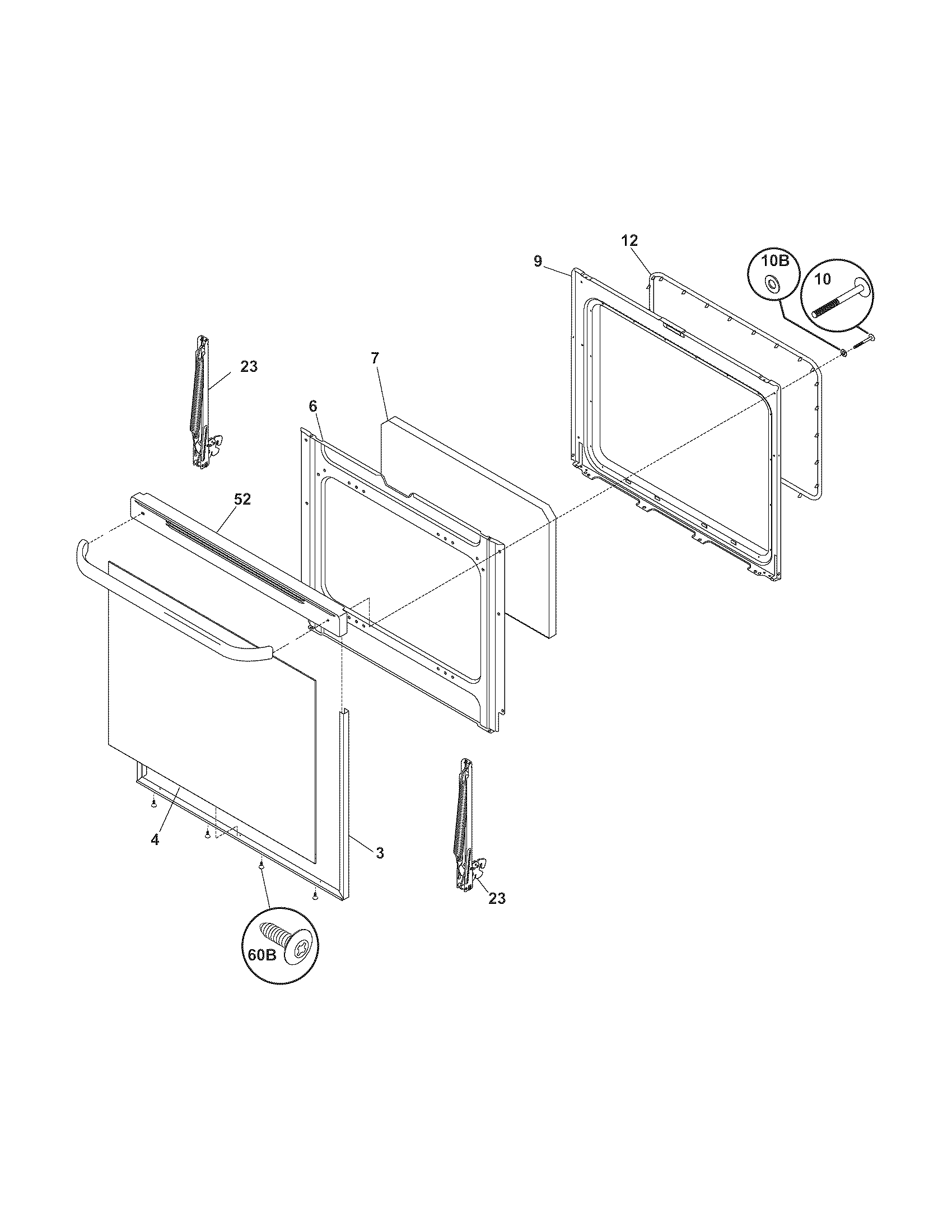 White-Westinghouse WGF350ESE door diagram