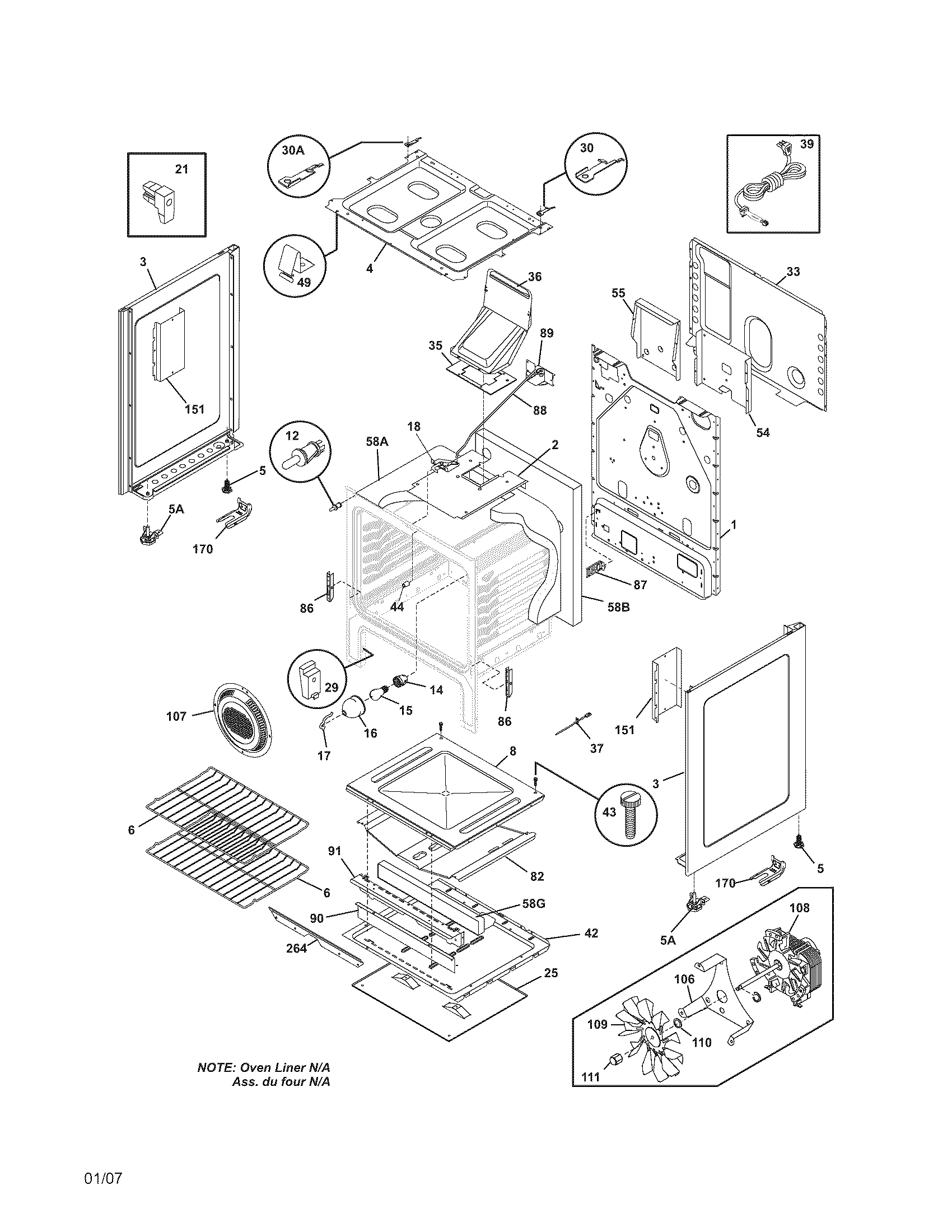 Frigidaire GLGF386DSG body diagram