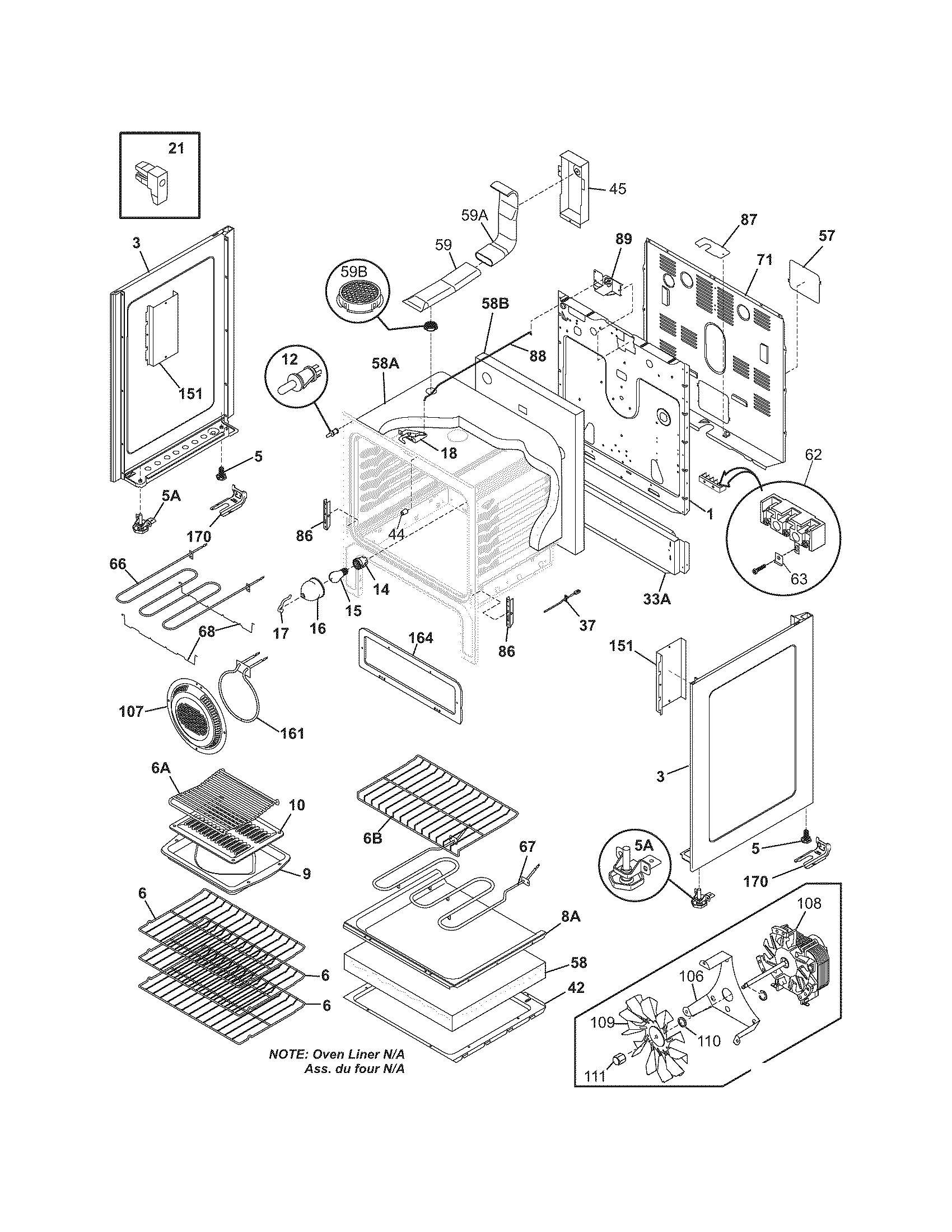 Frigidaire PLEFMZ99ECK body diagram