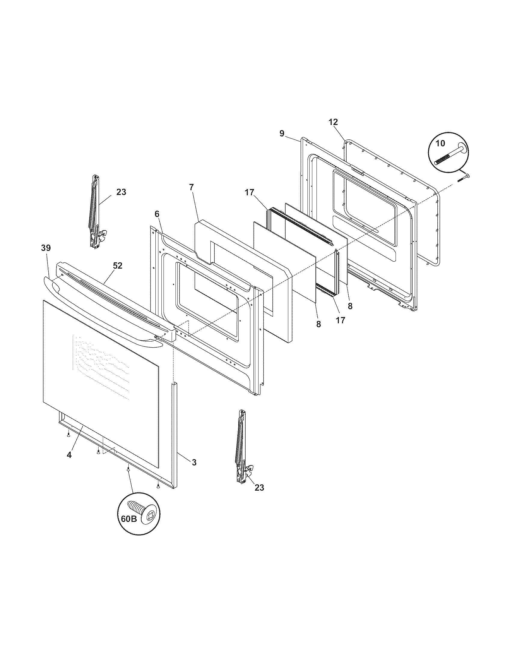 Frigidaire FEF362MXESD door diagram