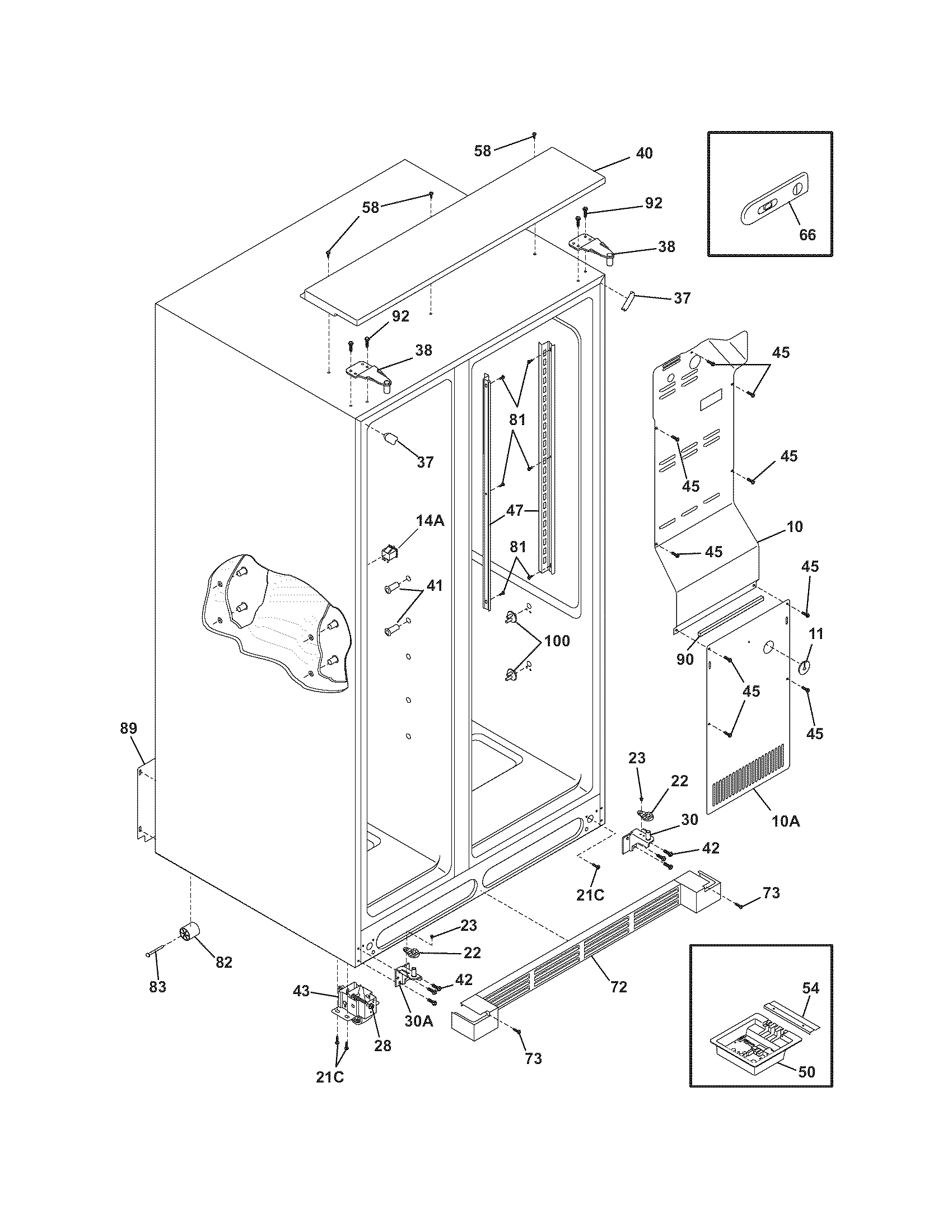 Electrolux E23CS78GPS0 freezer door diagram