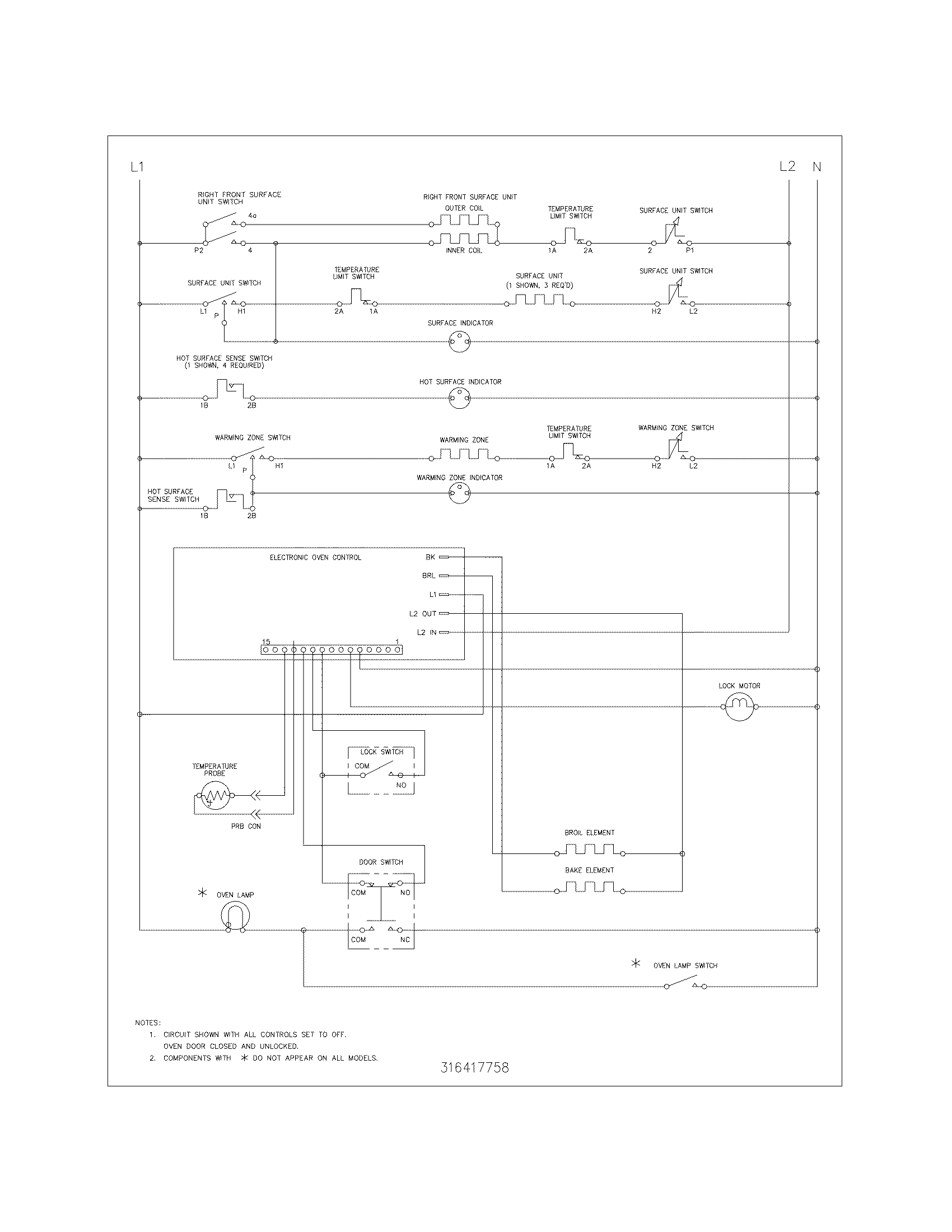 Frigidaire FEFL64DSC wiring schematic diagram