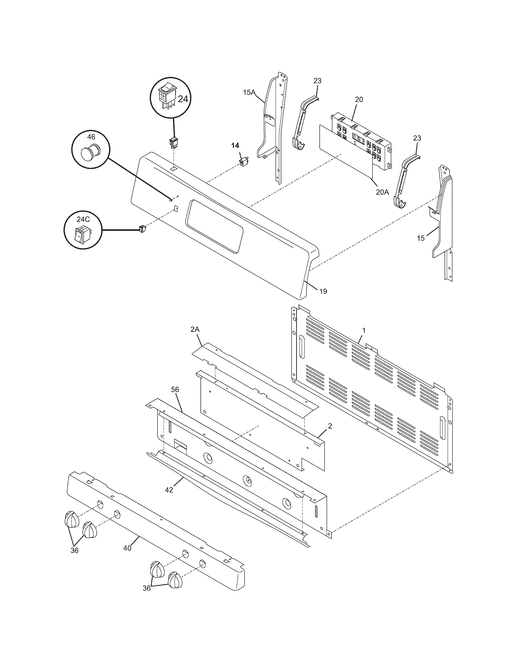 Frigidaire FGF375FBC backguard diagram