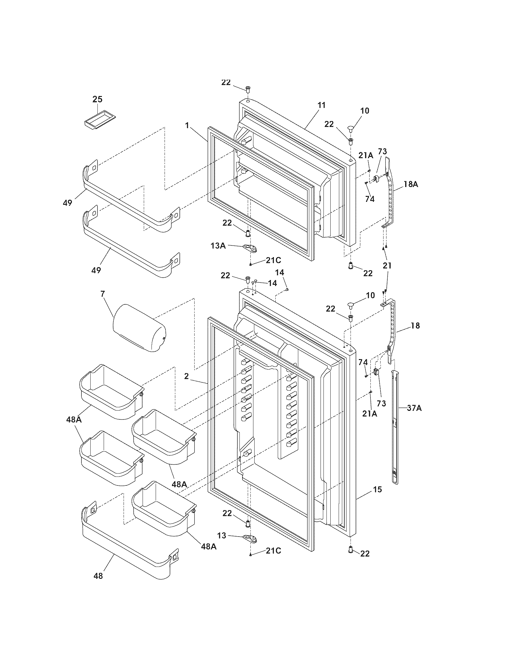 Kenmore 25369932700 door diagram