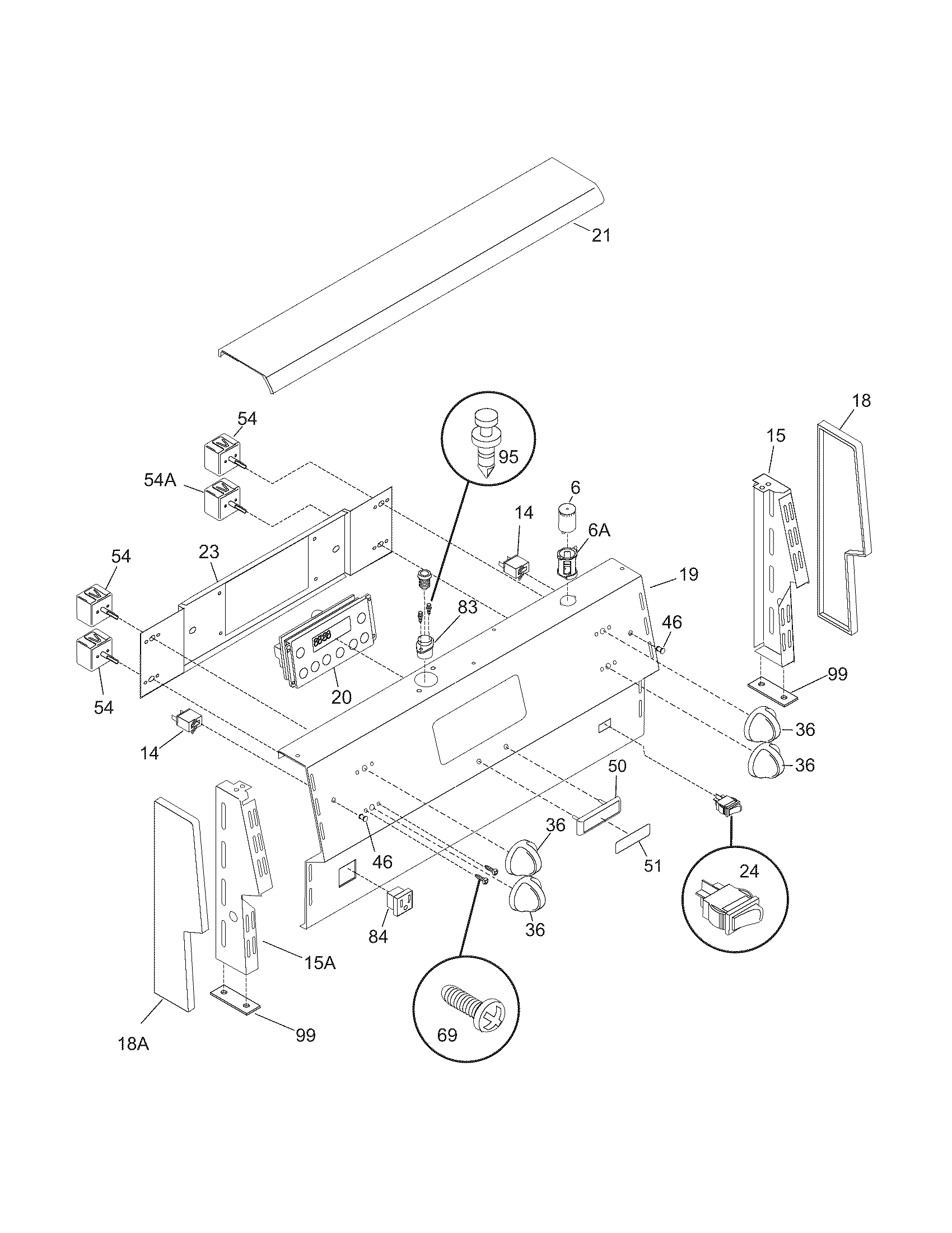 Universal/Multiflex (Frigidaire) CMEF212EB3 backguard diagram