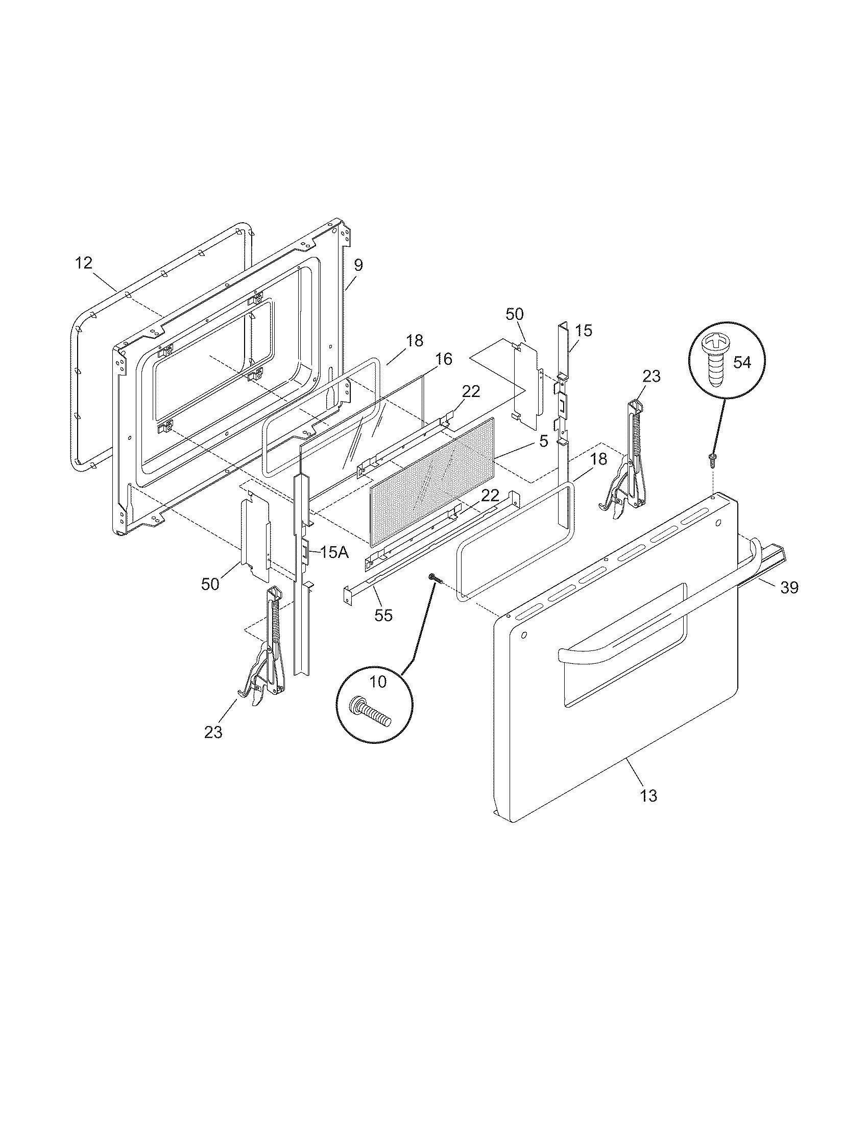 Universal/Multiflex (Frigidaire) CMEF212EB3 door diagram
