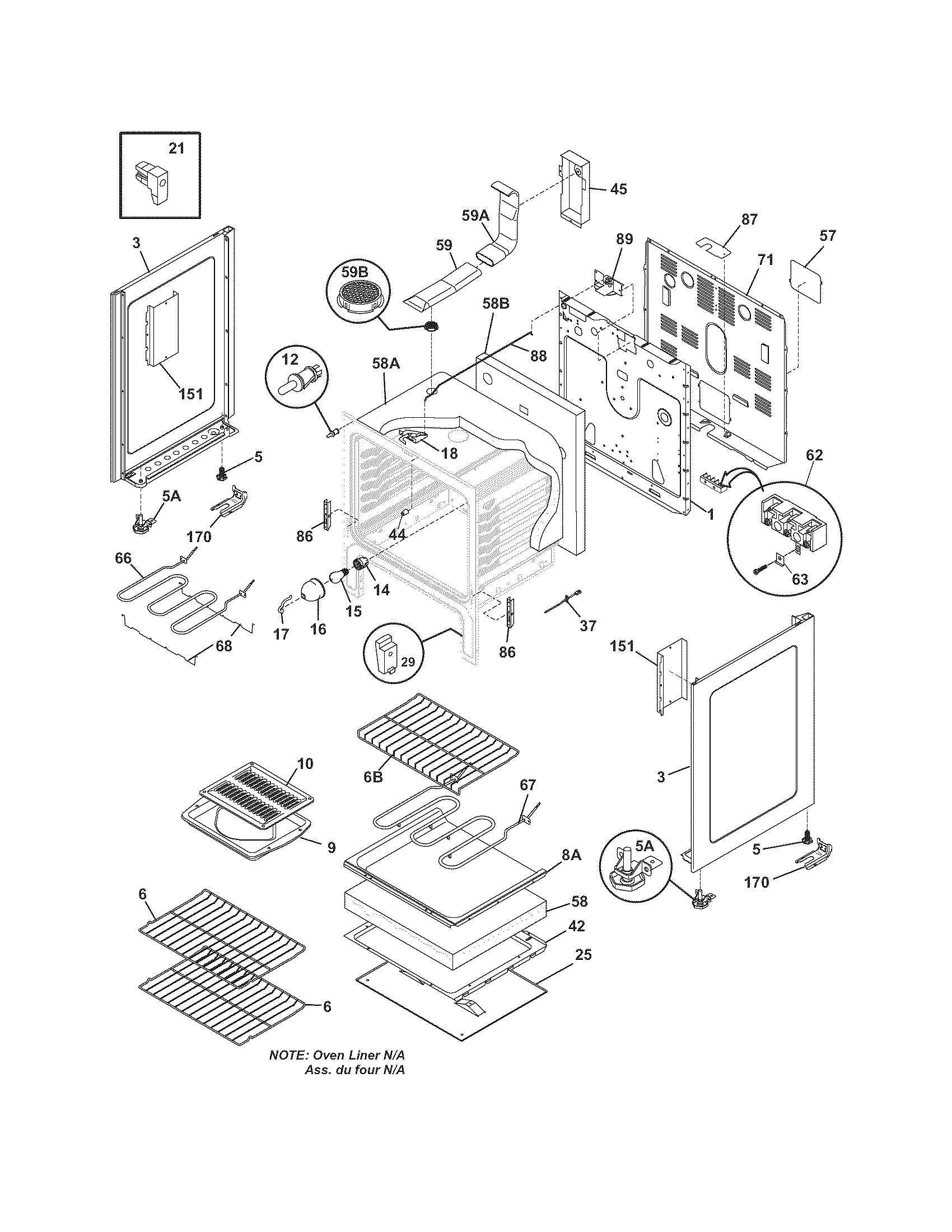 Frigidaire GLEFZ369FCC body diagram