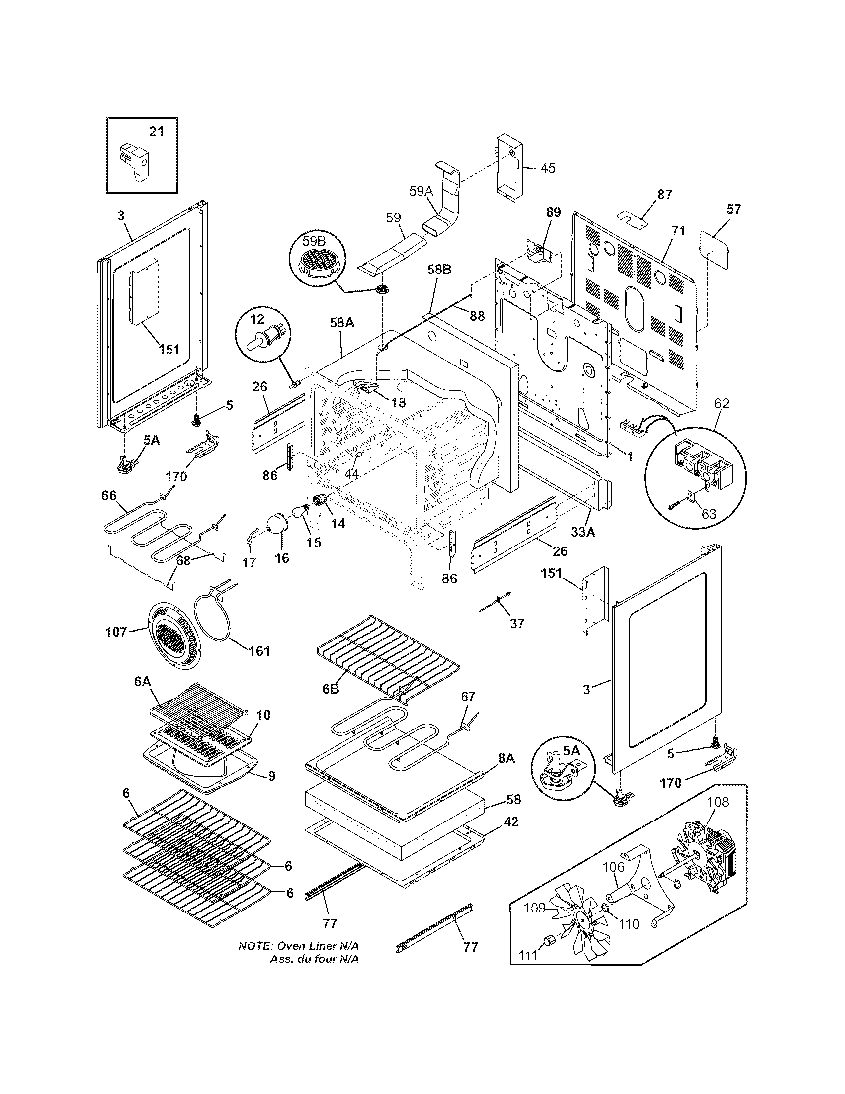 Frigidaire PLEFZ398ECE body diagram