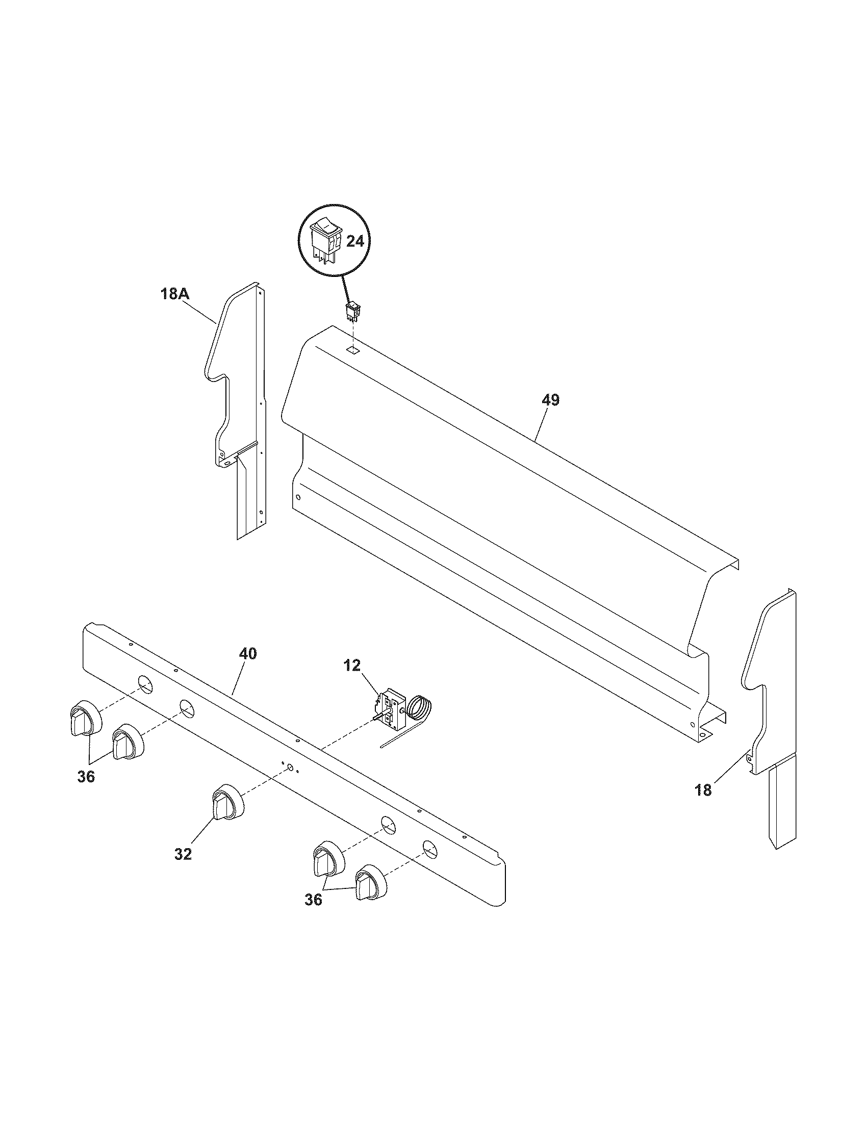 Frigidaire CFGF316DSE backguard diagram