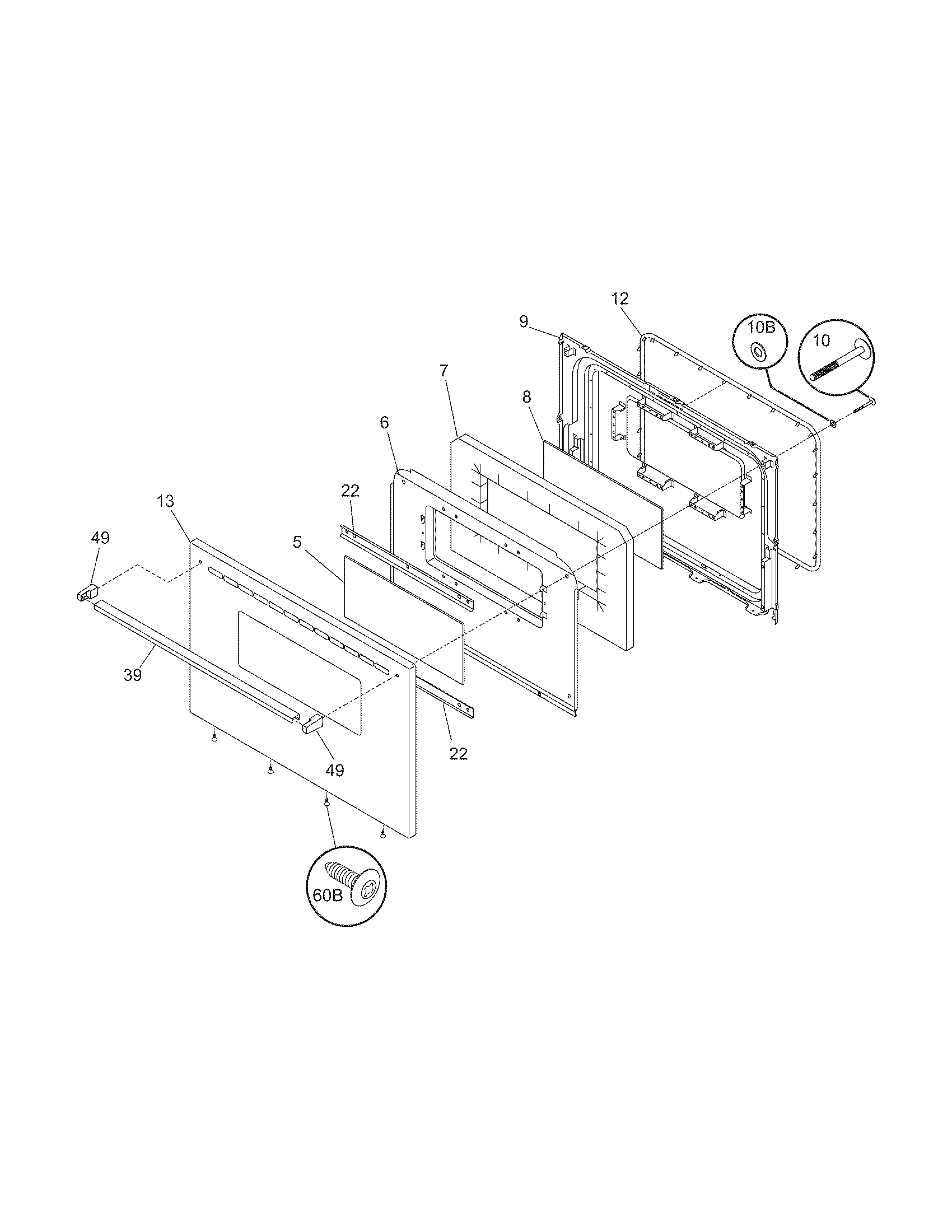 Frigidaire CFGF316DSE door diagram