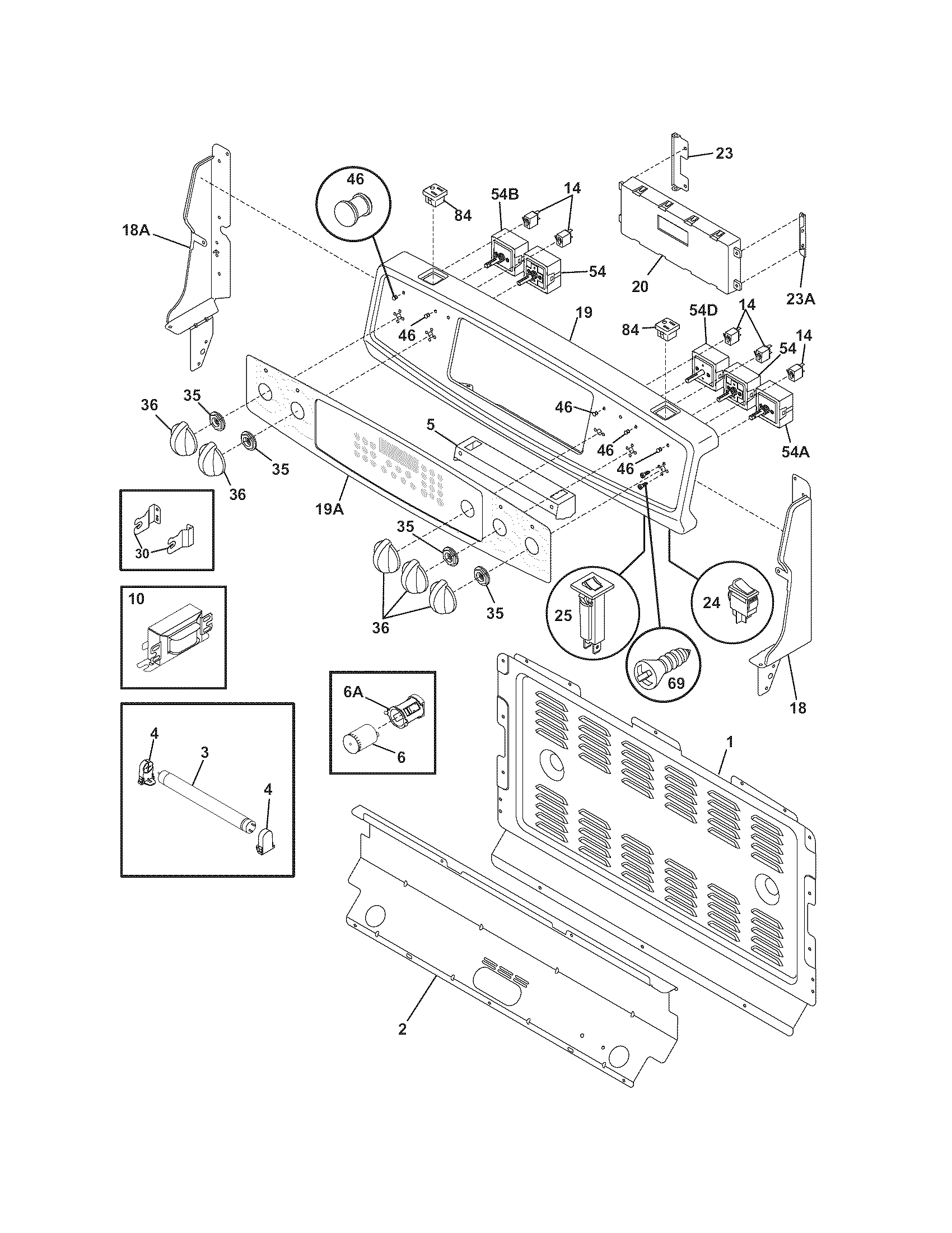 Frigidaire PGLEF375GC1 backguard diagram