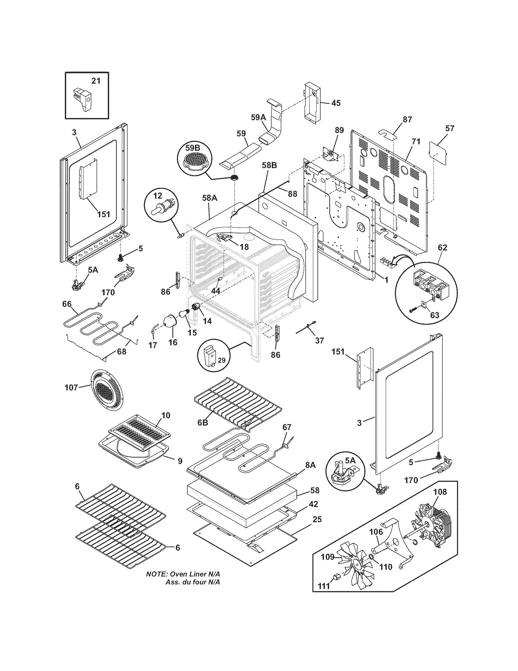 Frigidaire GLEFS79DBL body diagram