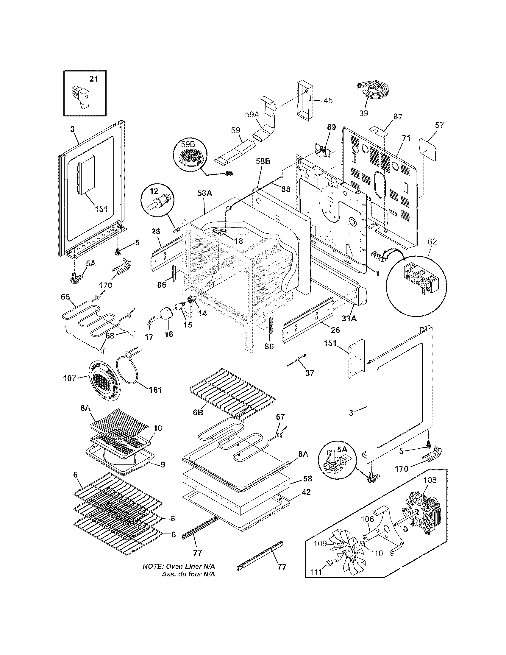 Frigidaire CPLEFZ98GCA body diagram