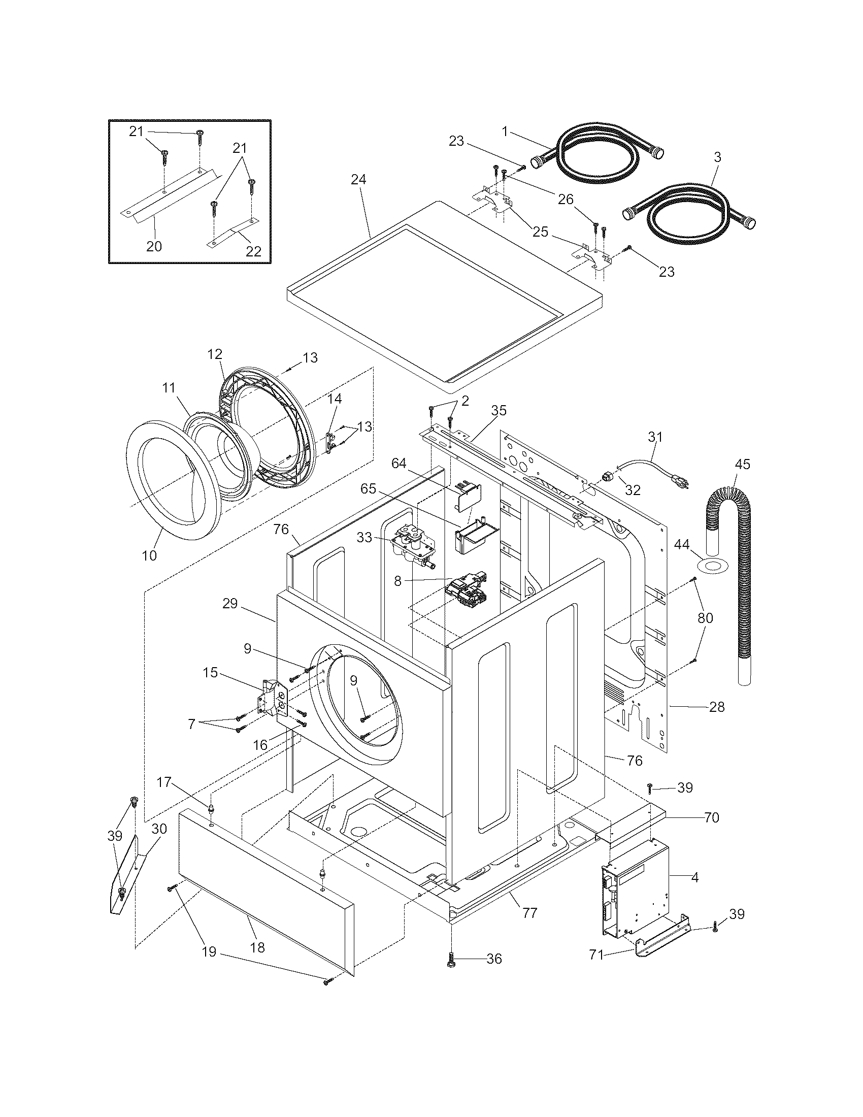 Gibson GTF1040FS0 cabinet/top diagram
