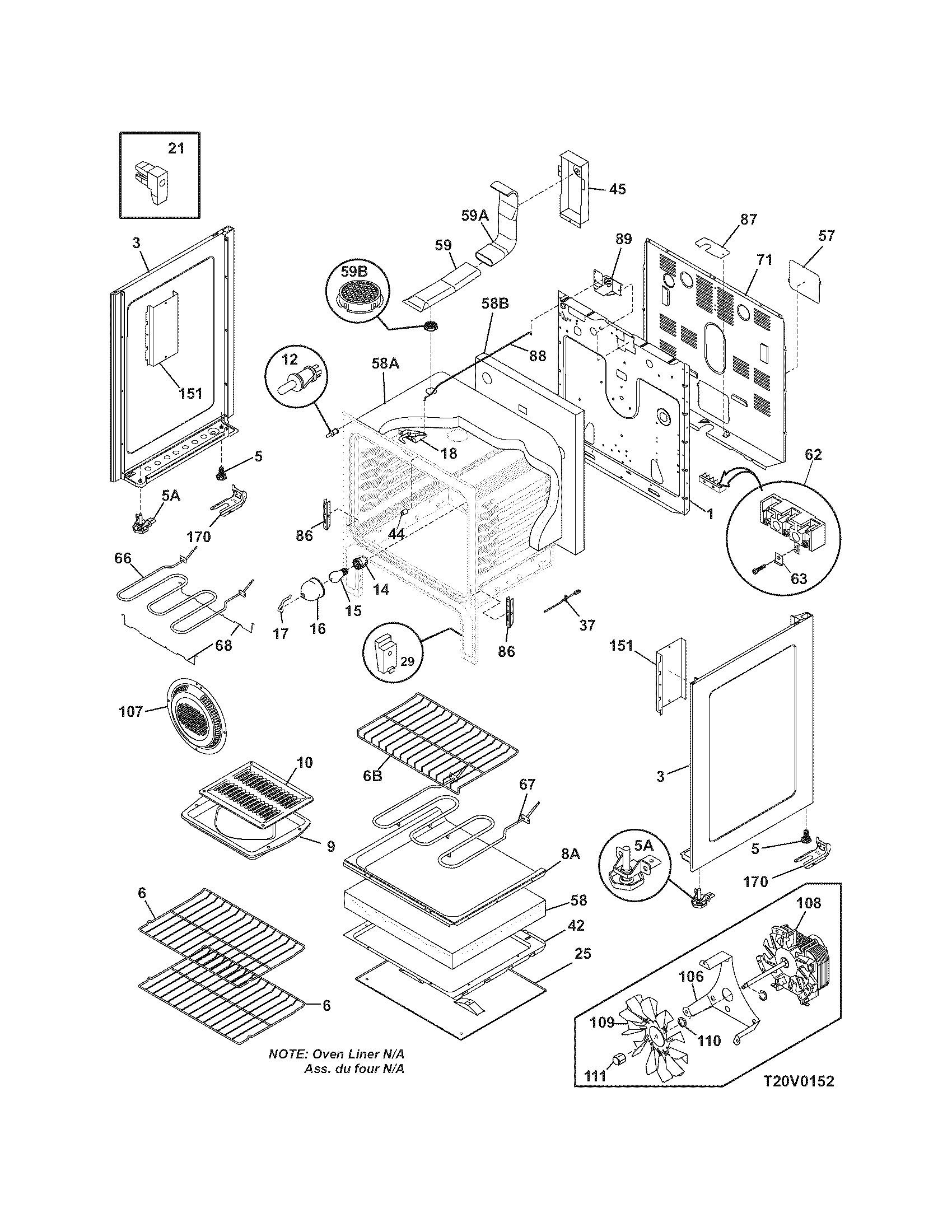 Frigidaire FEFL79GBA body diagram