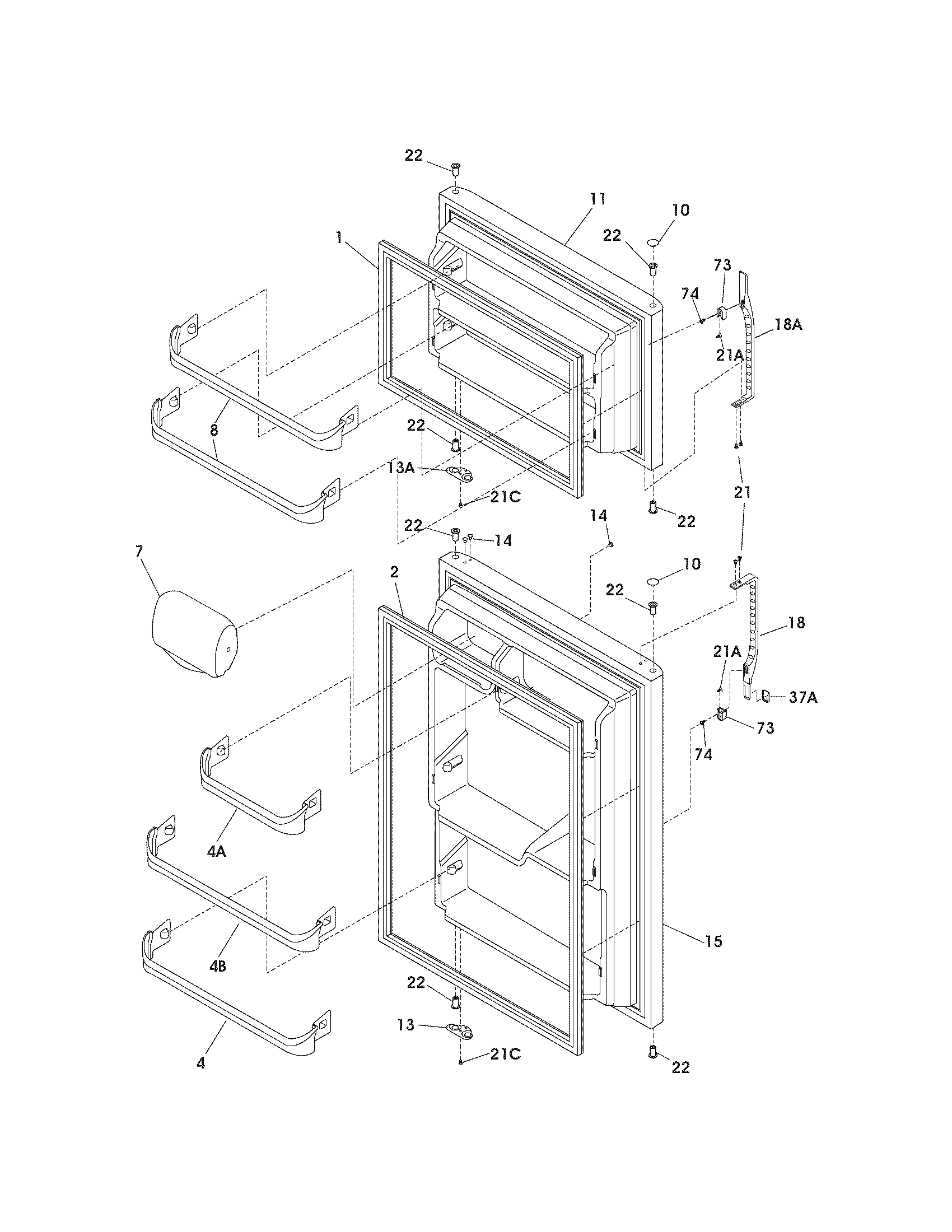 Kenmore 25360532408 door diagram