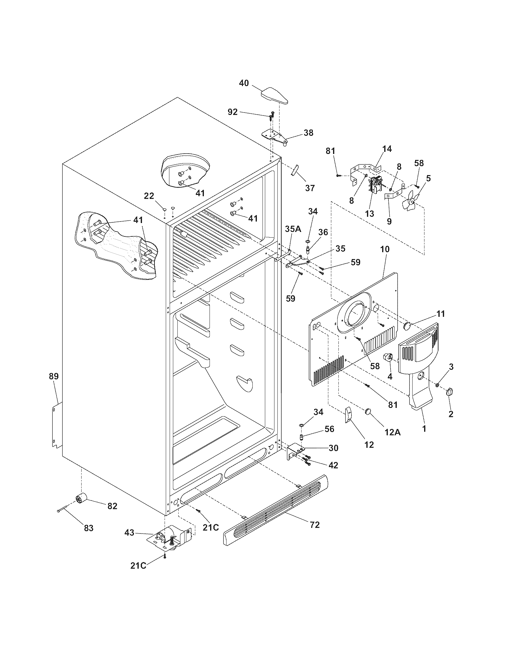 Kenmore 25360737407 cabinet diagram
