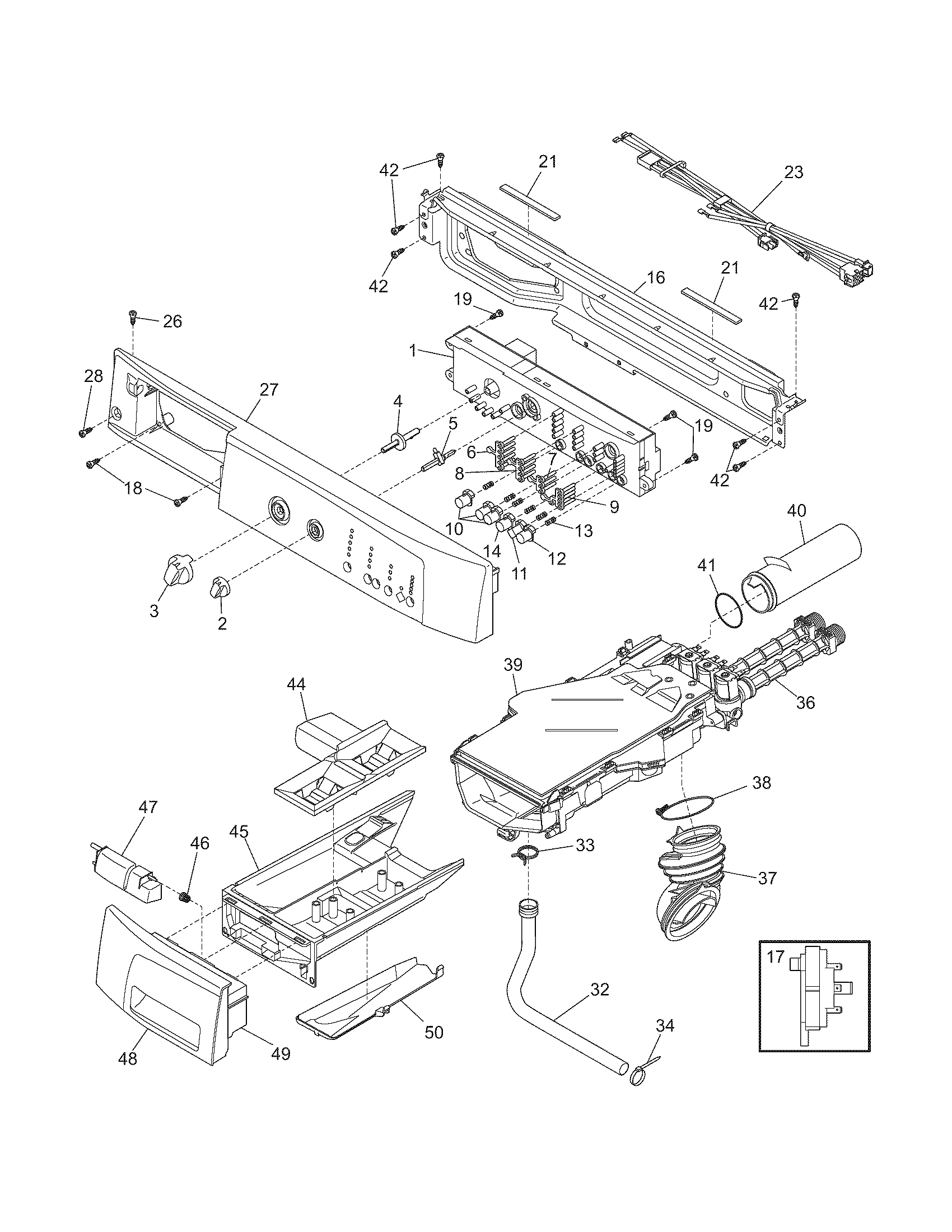 Frigidaire LTF2140FS0 control panel diagram