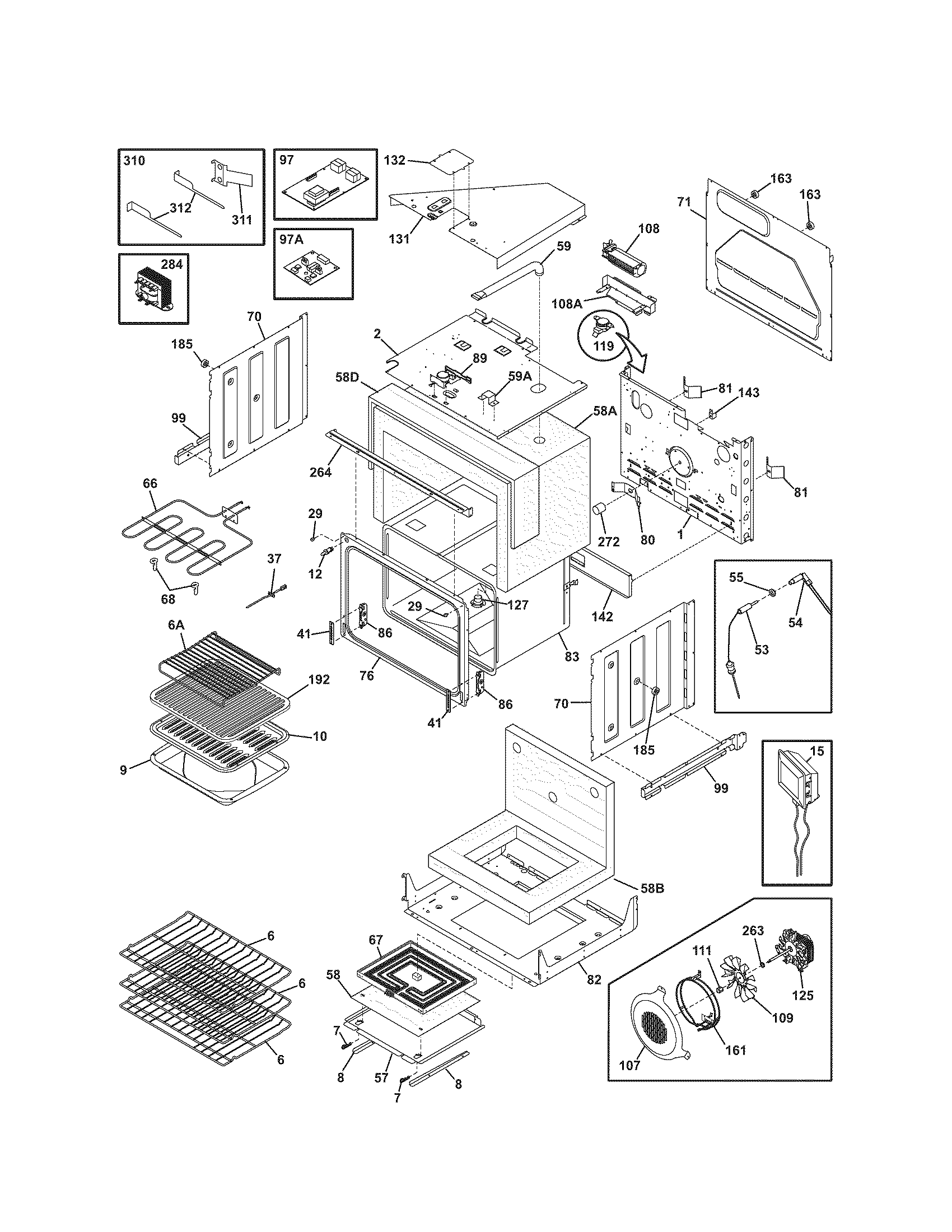 Kenmore Elite 79047914600 upper oven diagram
