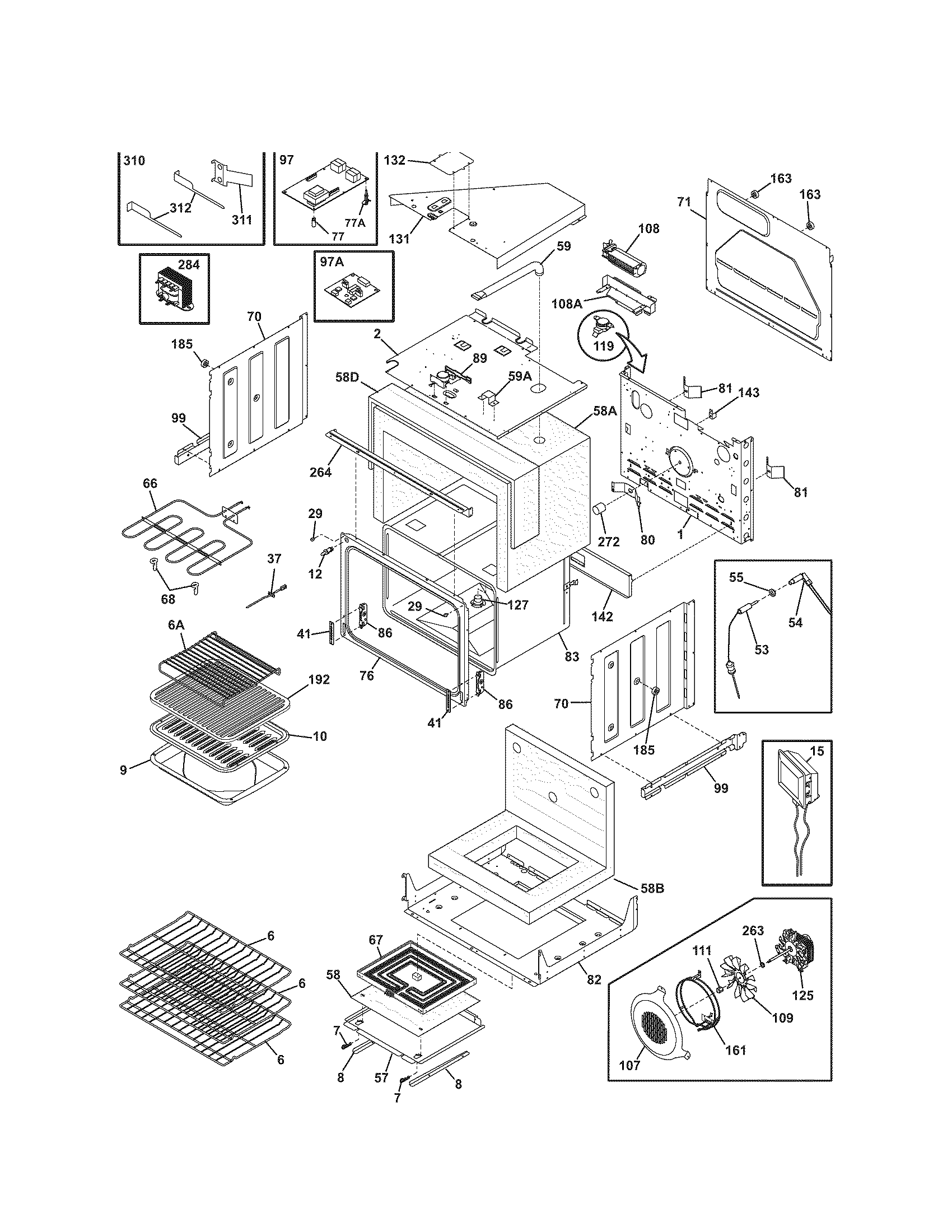 Kenmore Elite 79047913602 upper oven diagram