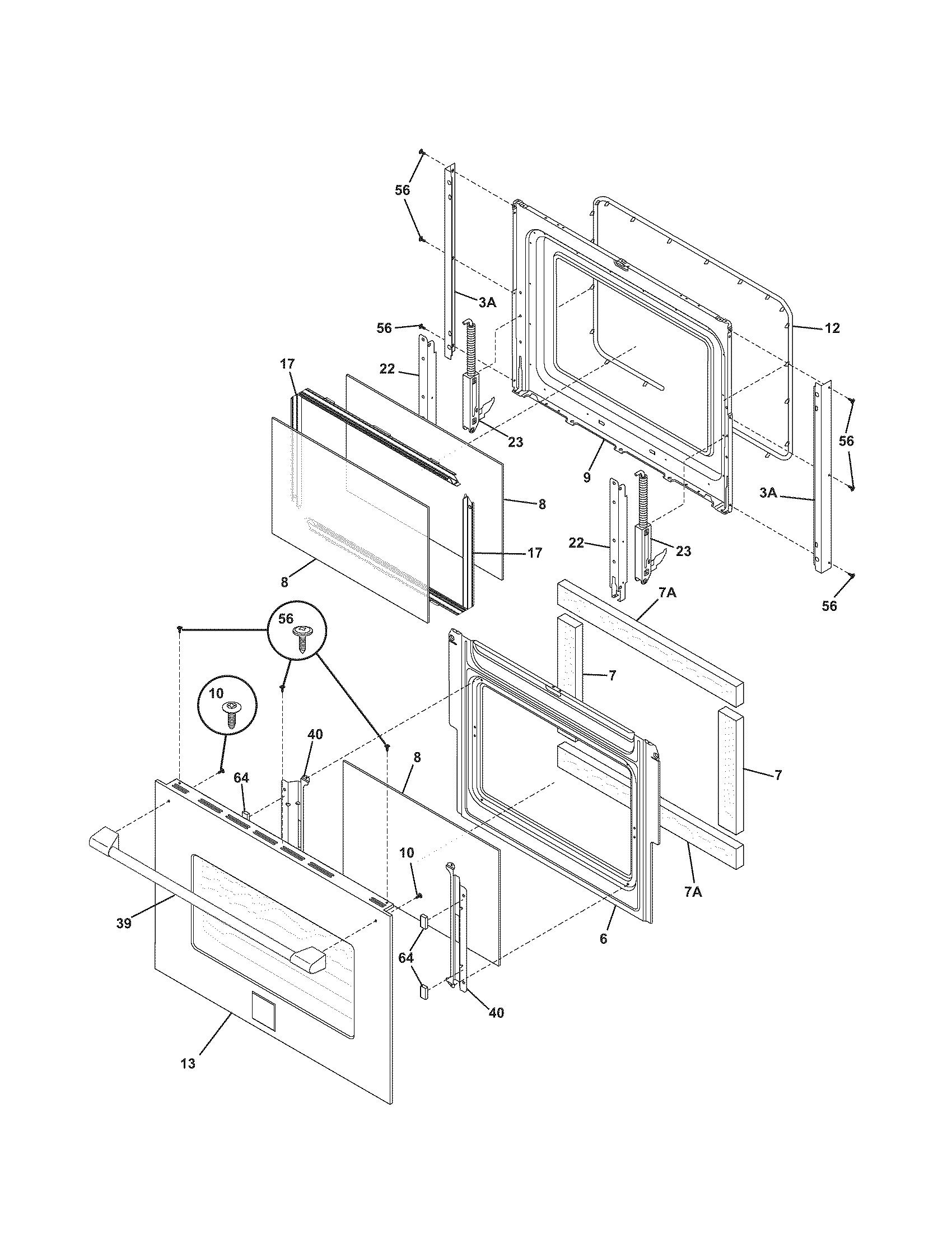 Kenmore Pro 79042003600 doors diagram