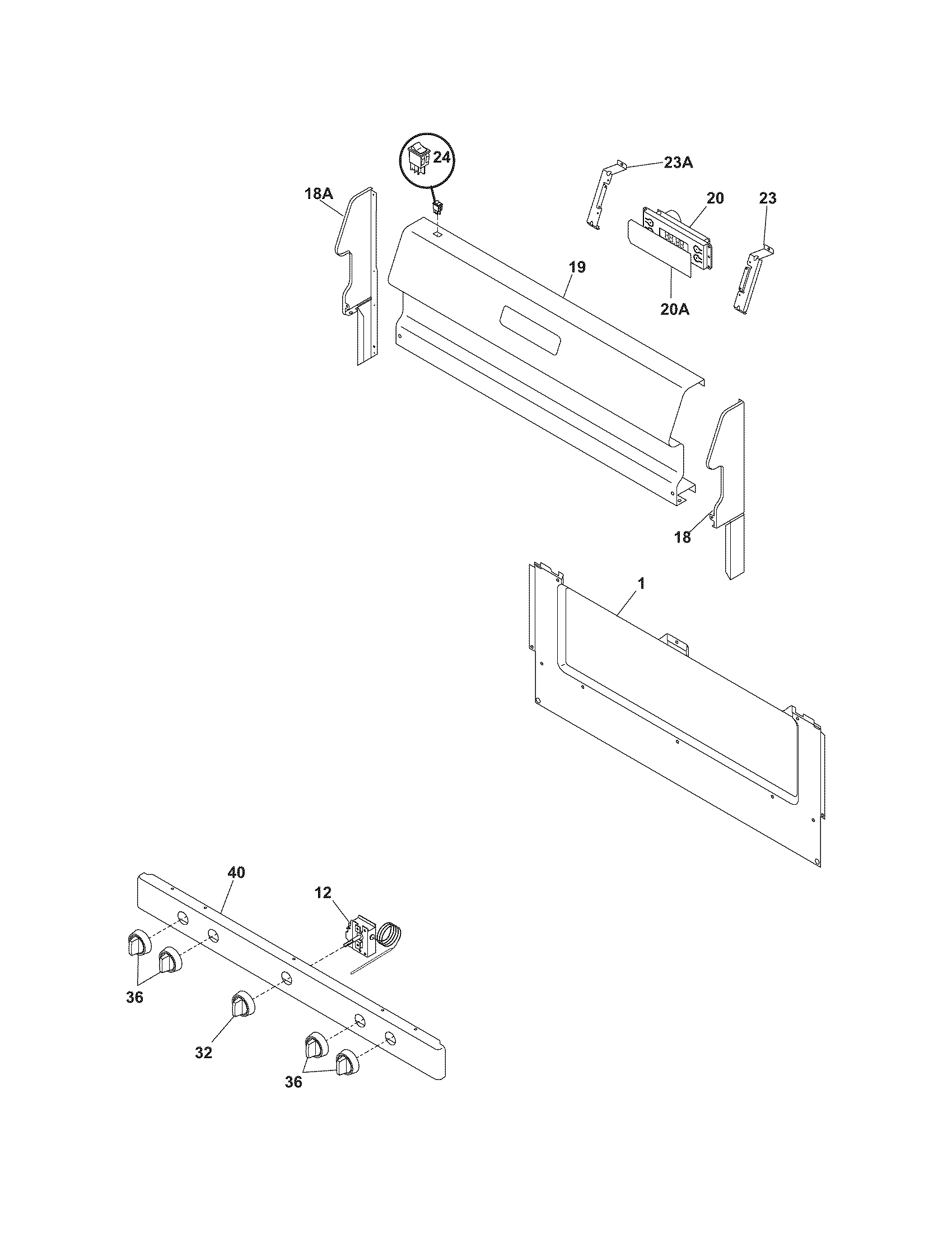 Frigidaire FGF318ECD backguard diagram