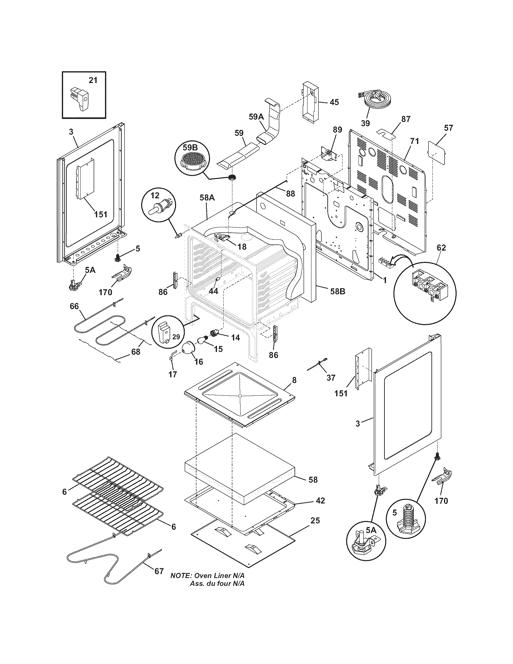 Frigidaire CFEF366GSA body diagram