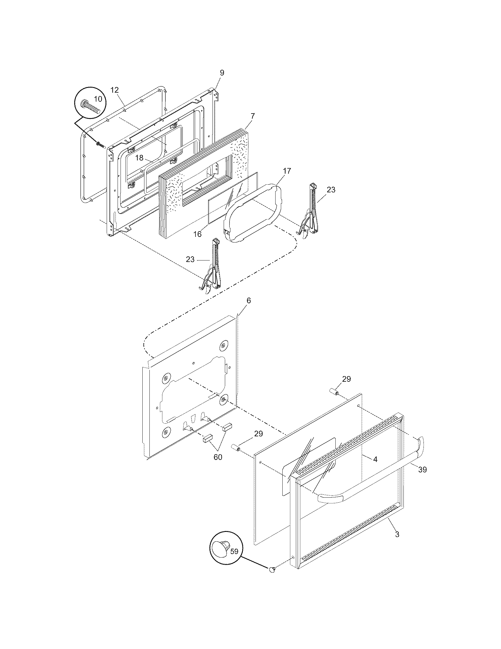 Frigidaire FEB24S2ASD door diagram