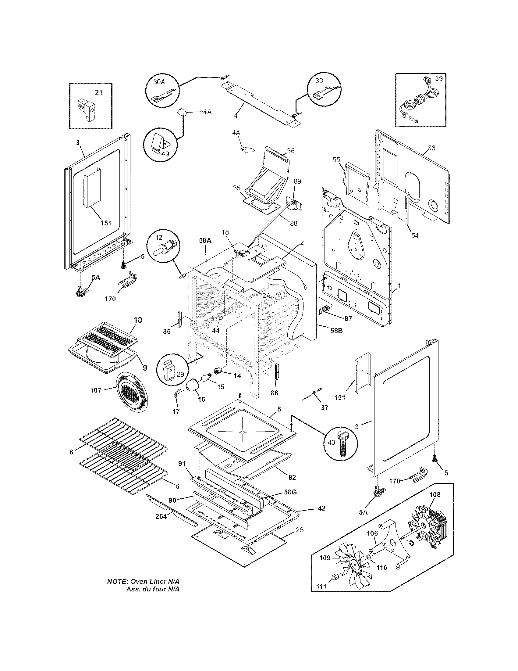 Frigidaire CFGFL79GBA body diagram