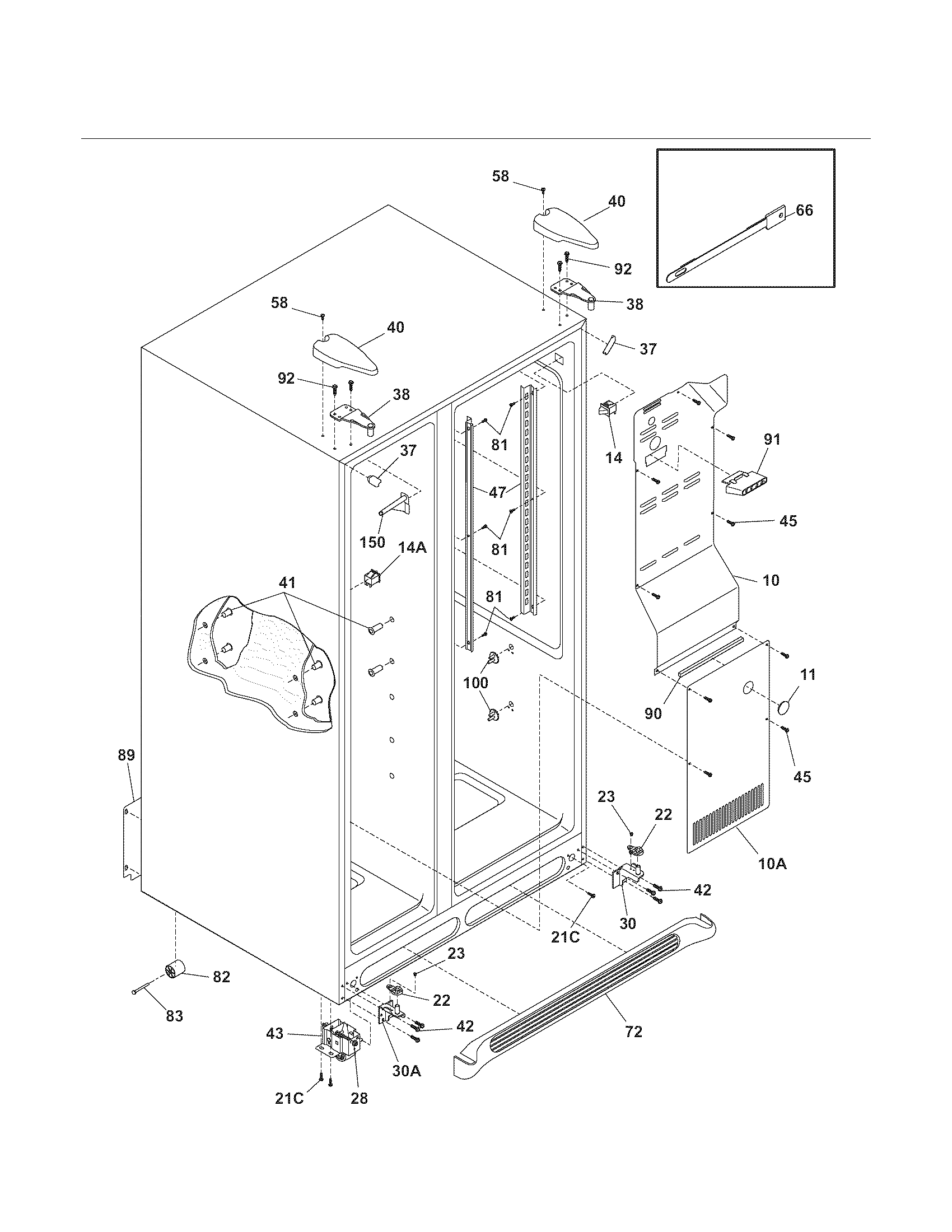 Kenmore 25356273406 cabinet diagram