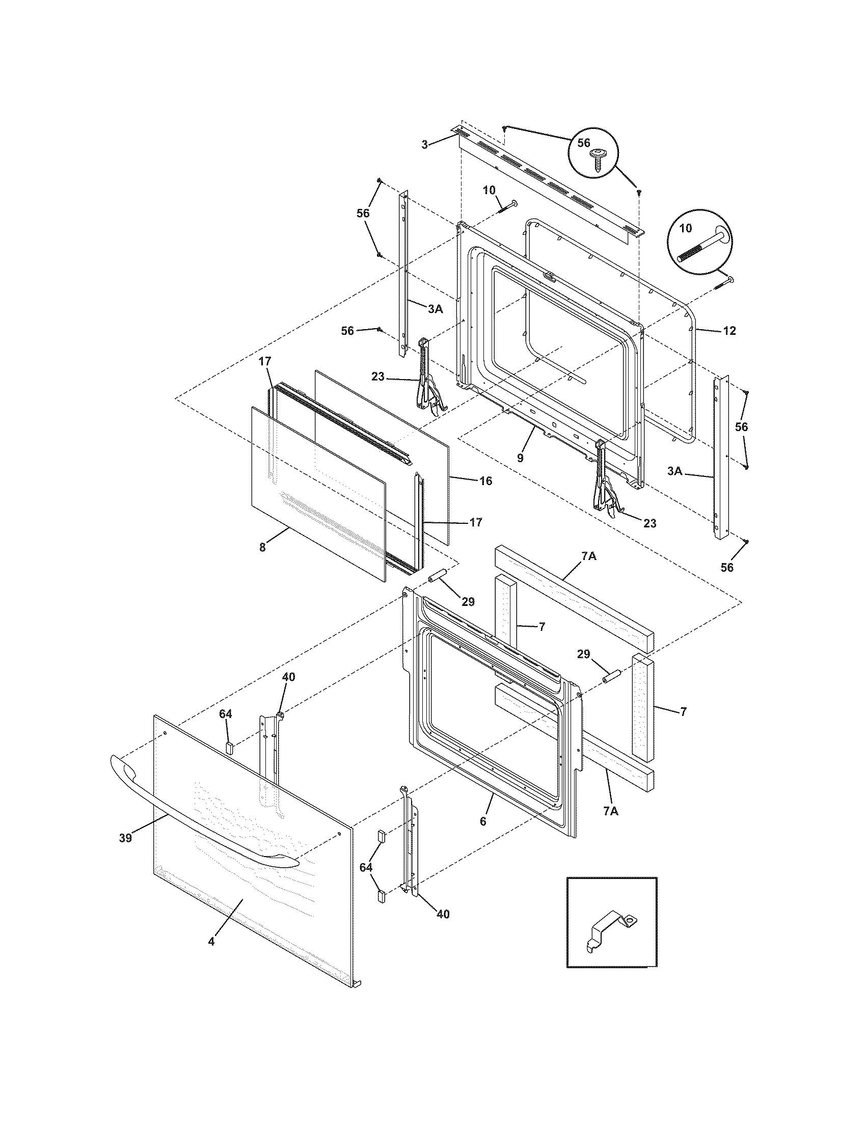 Frigidaire FES355ESC door diagram
