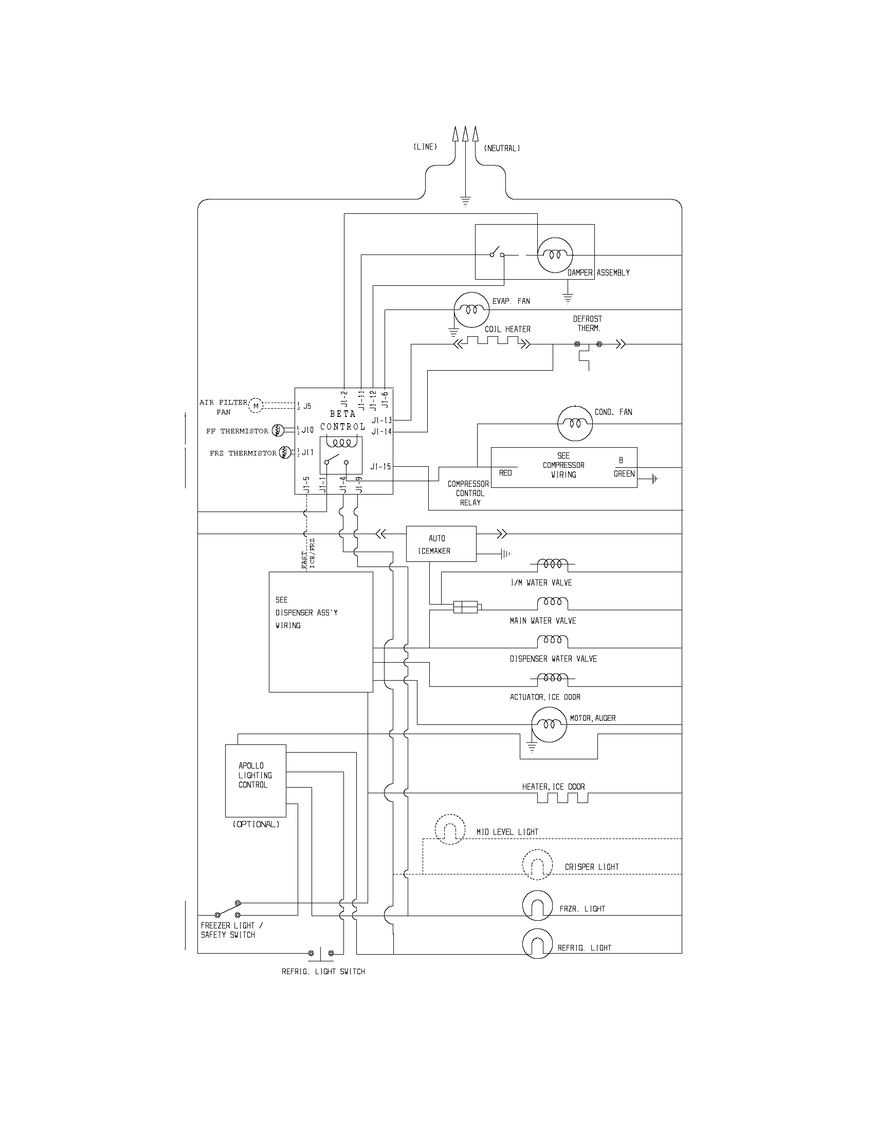 Frigidaire GLHS38EGW4 wiring schematic diagram