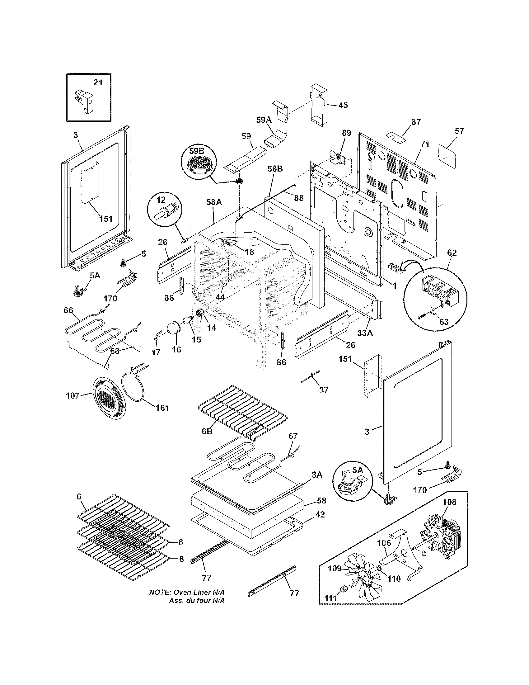 Frigidaire PLEFZ398ECF body diagram