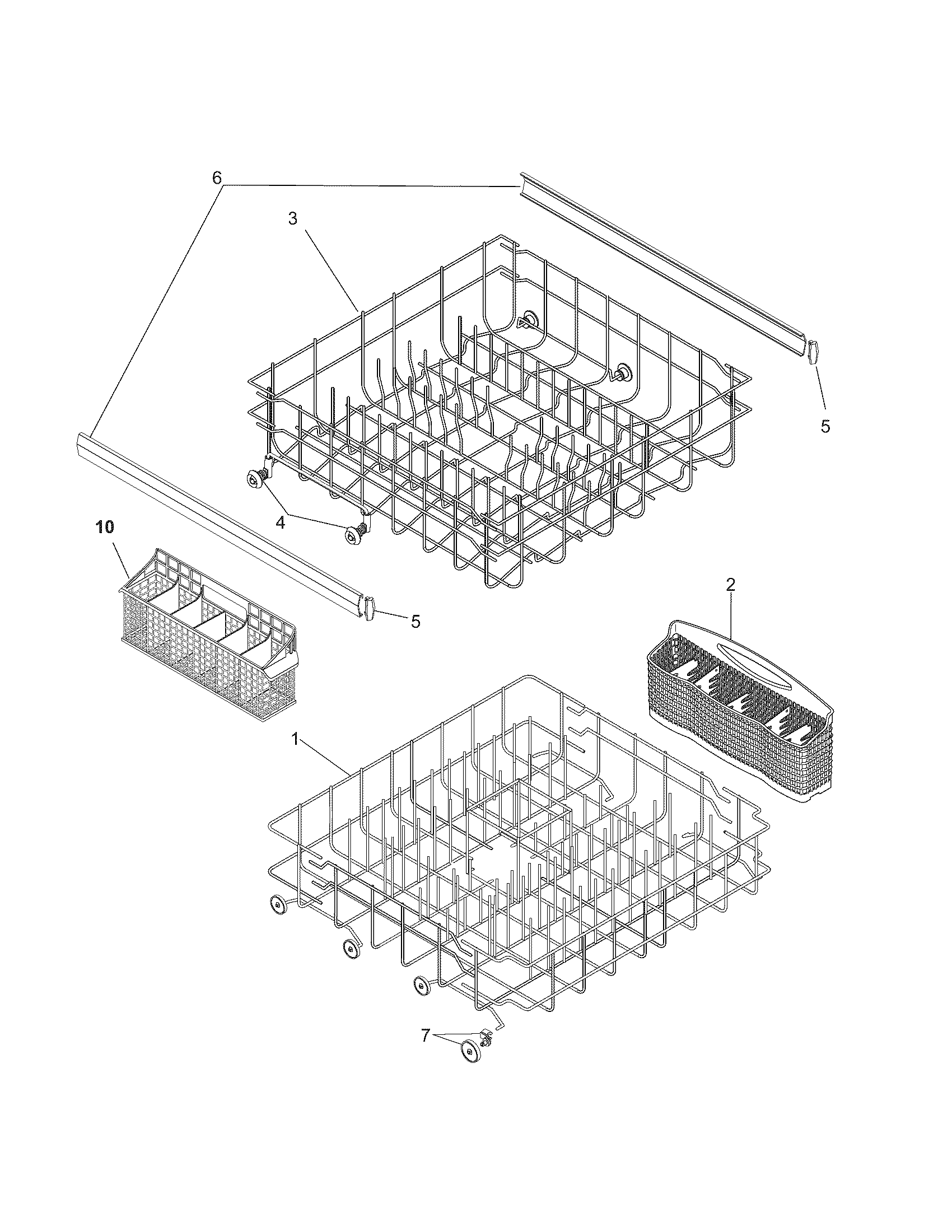 Kenmore 58714143404 racks diagram