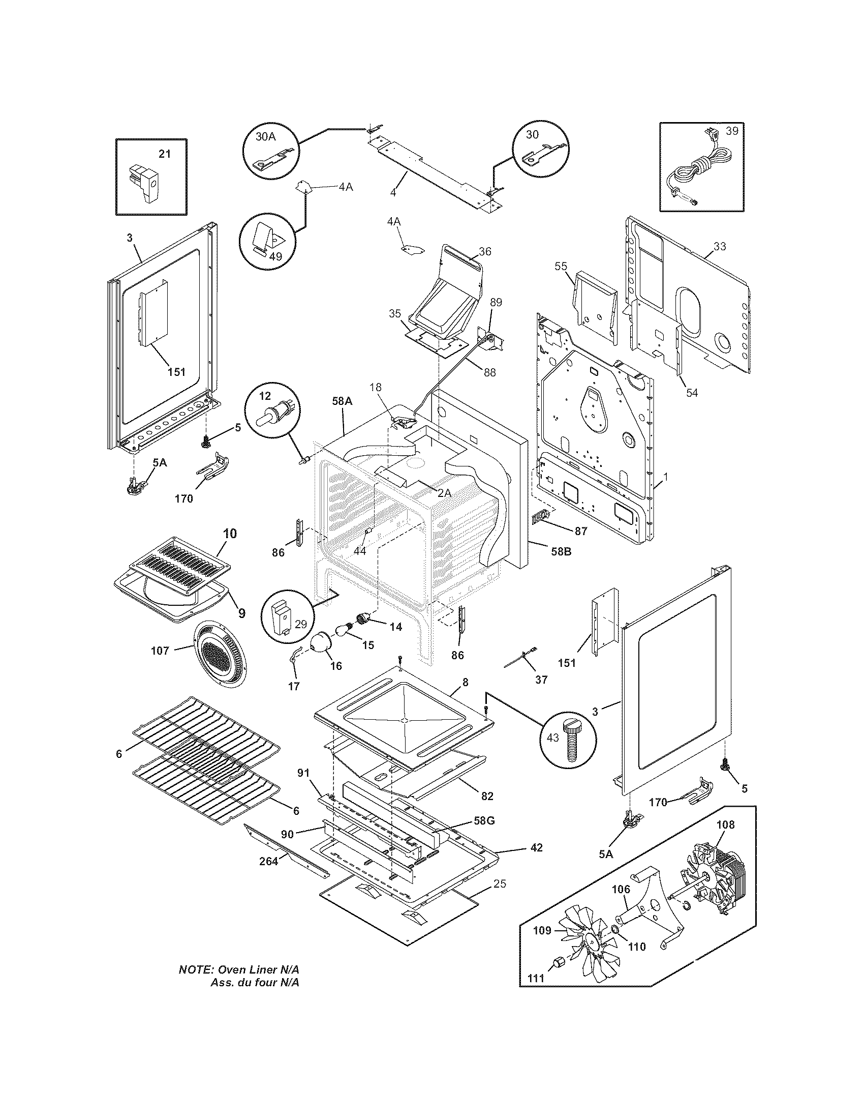 Frigidaire GLGFZ376FCD body diagram